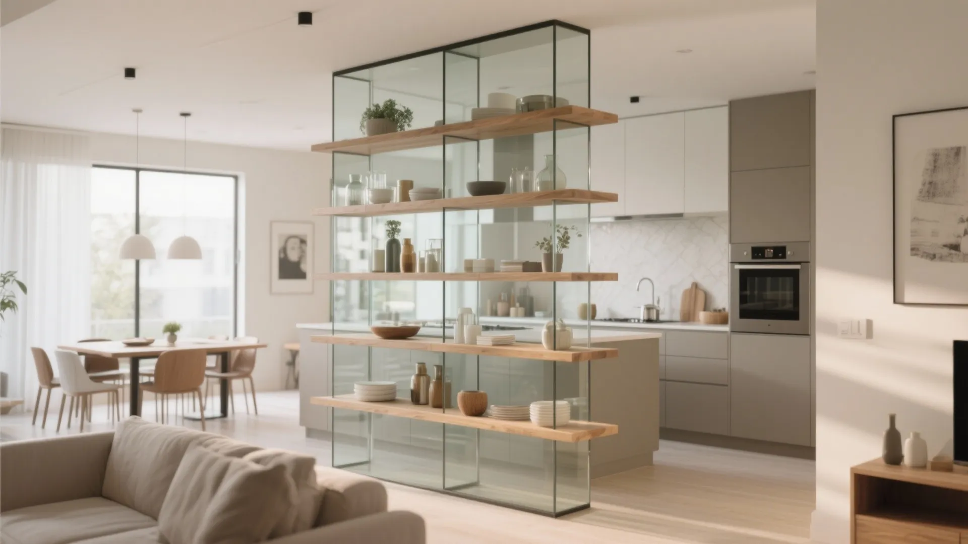 6. Glass or Open Shelving