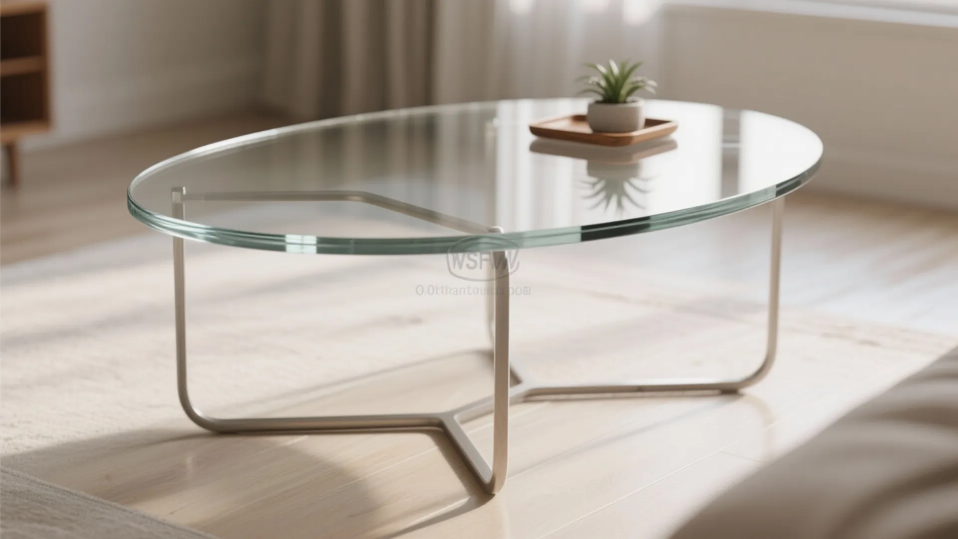 3. Glass-topped oval: keep the room airy