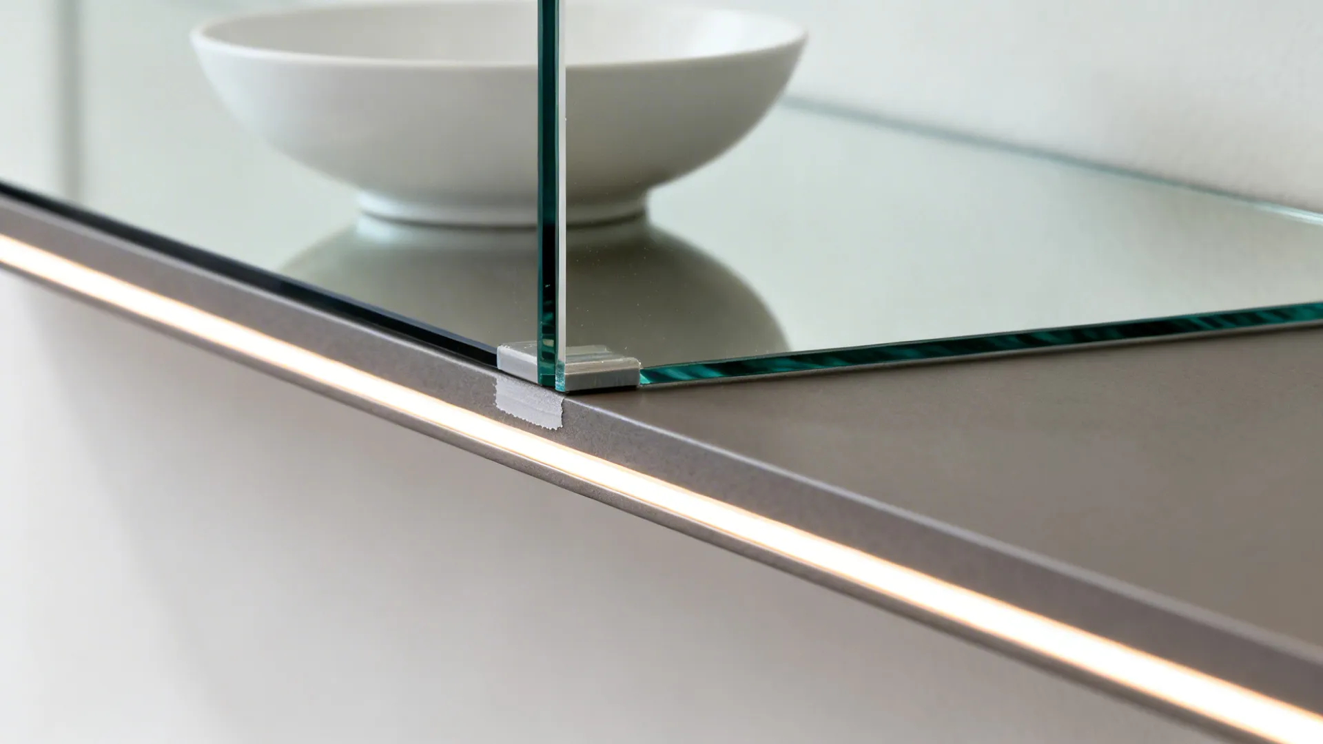 2) Glass accents: reflective backs and light play