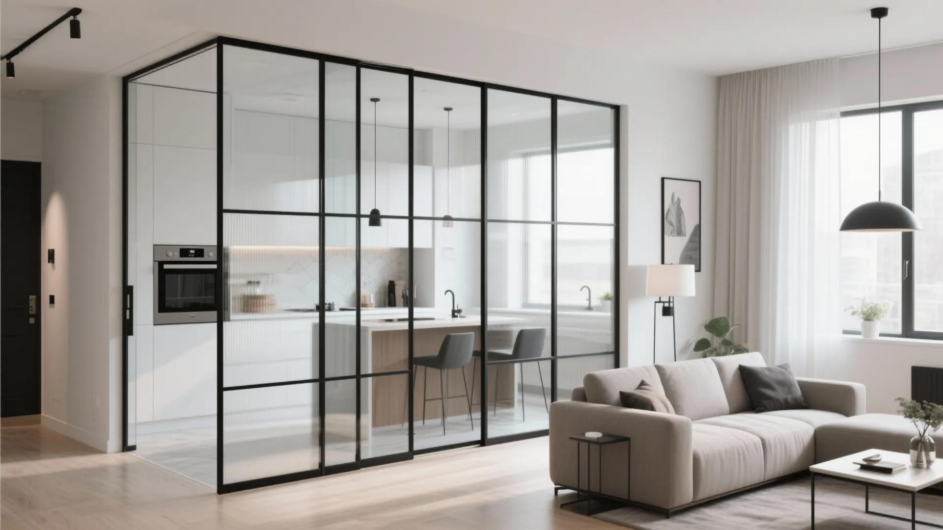 2. Glass Panel Partition