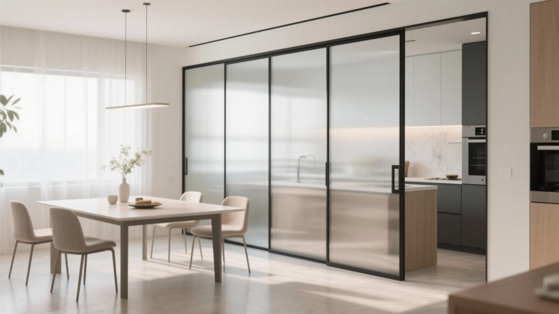 Glass Panels for a Light-Filled Partition