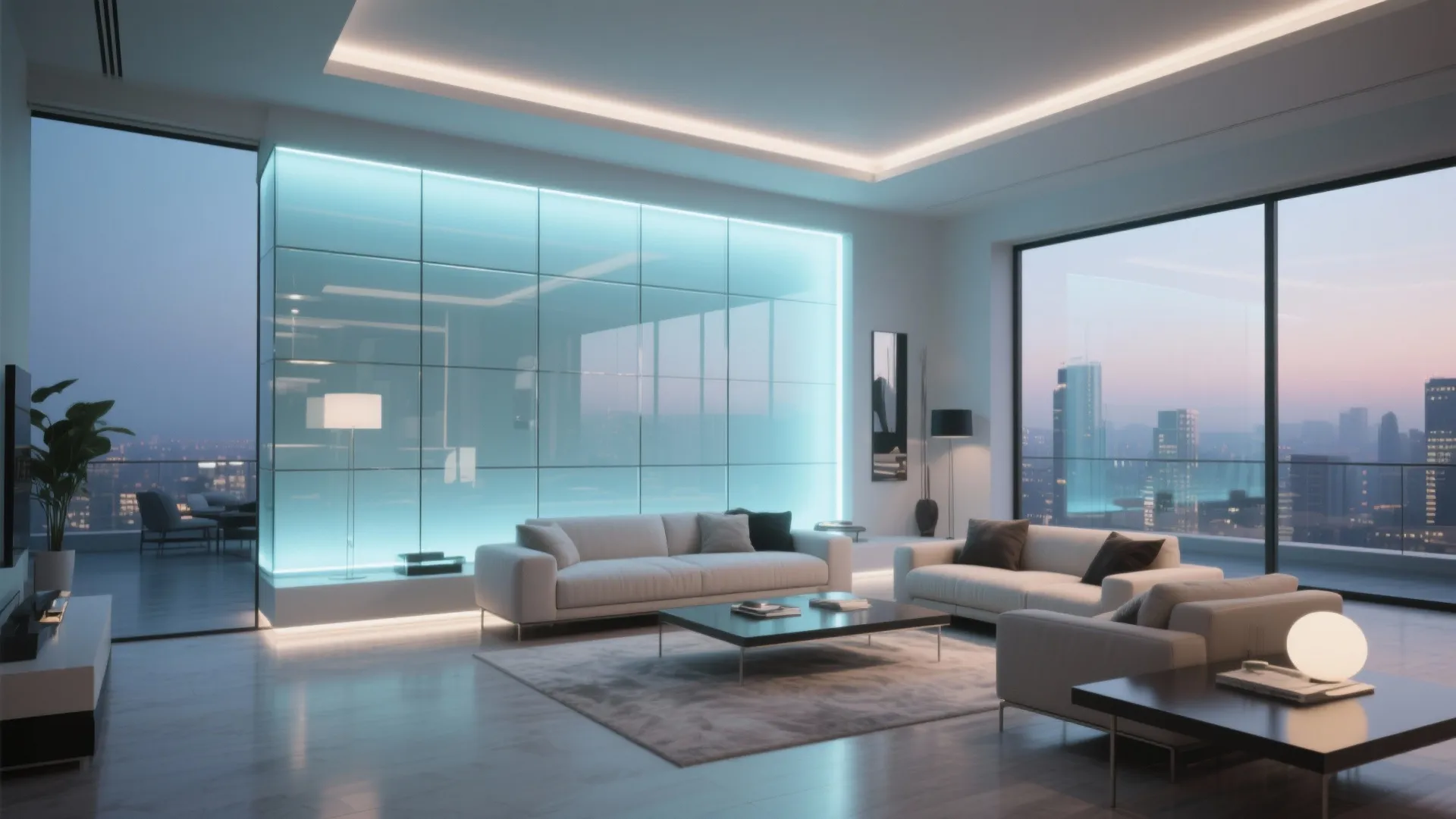 6. Glass Panel Feature Wall