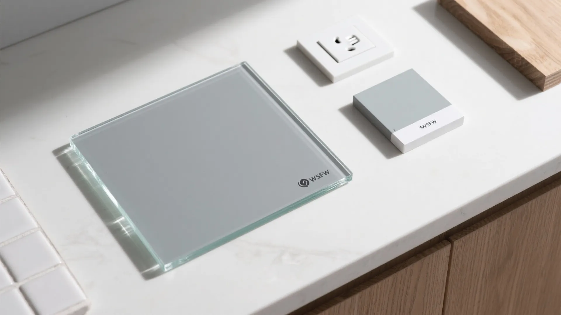 4) Glass backsplash panels for splash-prone walls