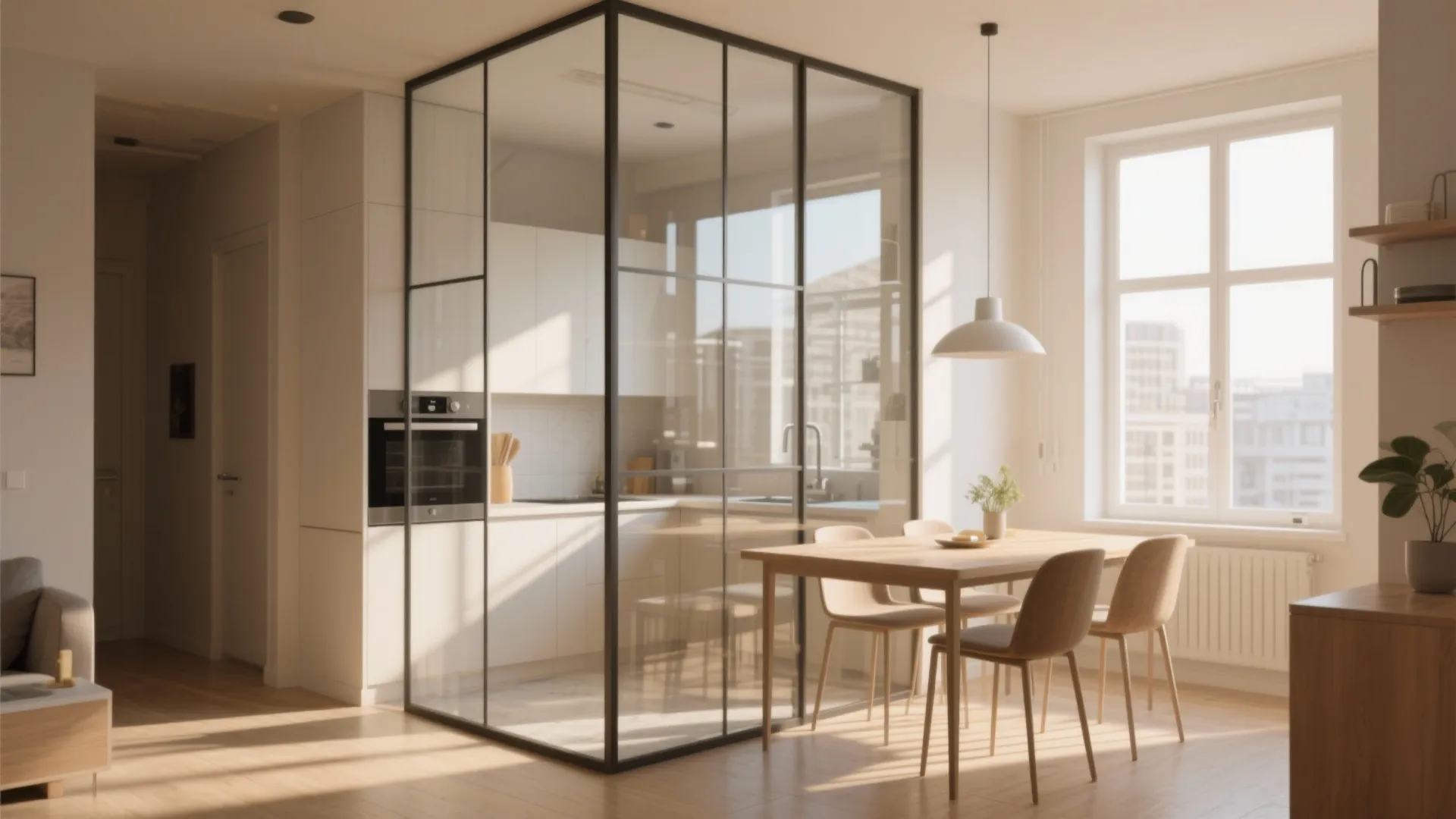 Glass panels for an airy divide