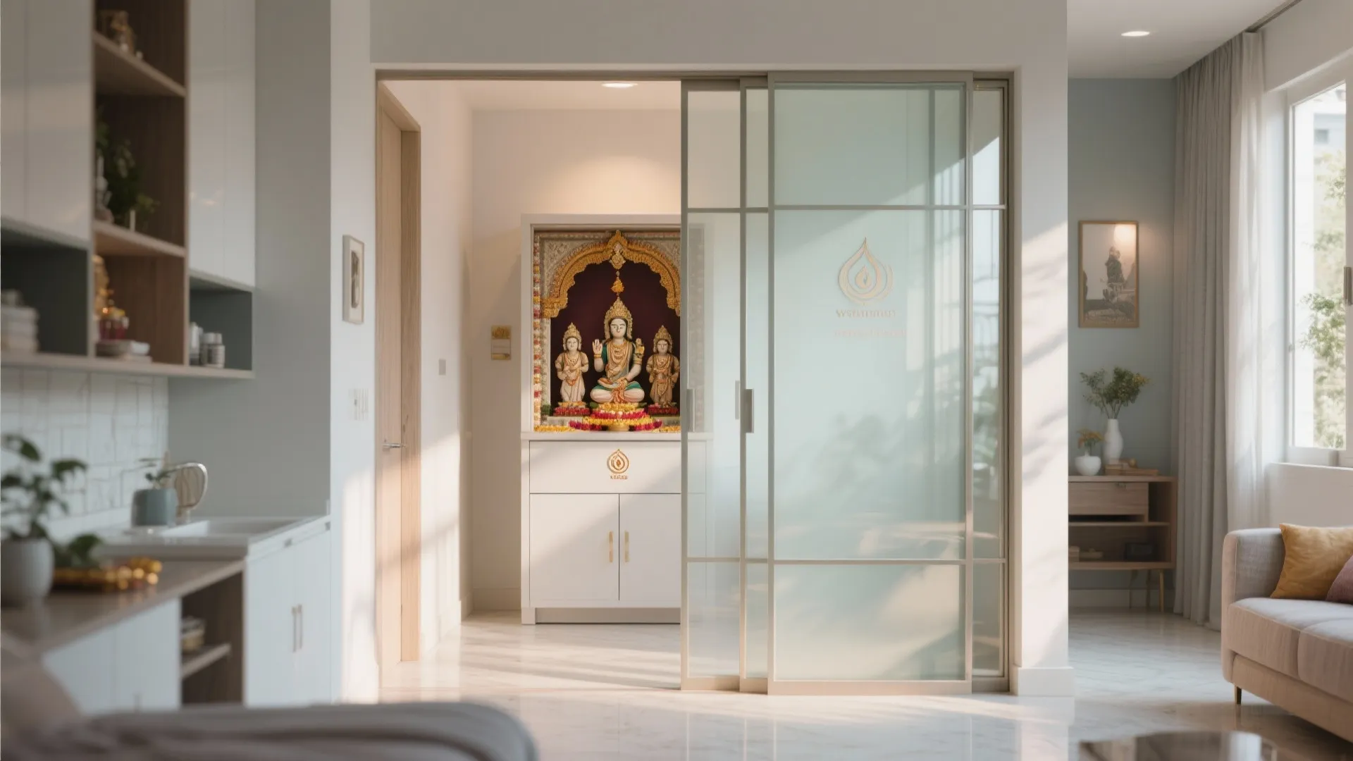 Glass Panel Pooja Box