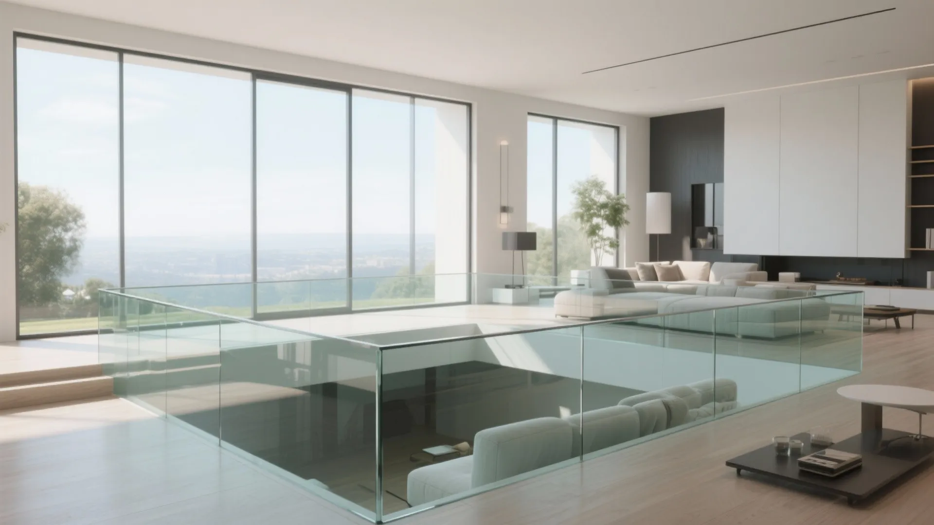 1. Minimalist Glass Panels