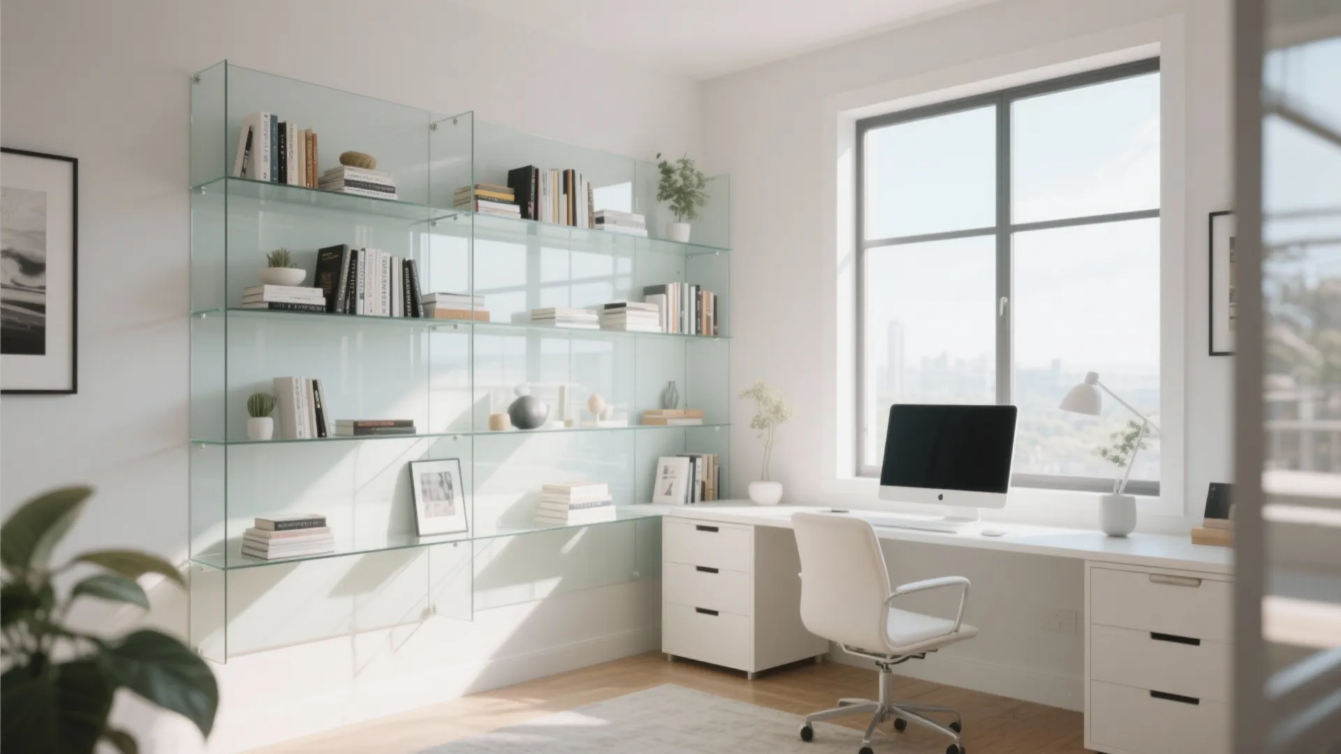 10. Glass Panel Shelves