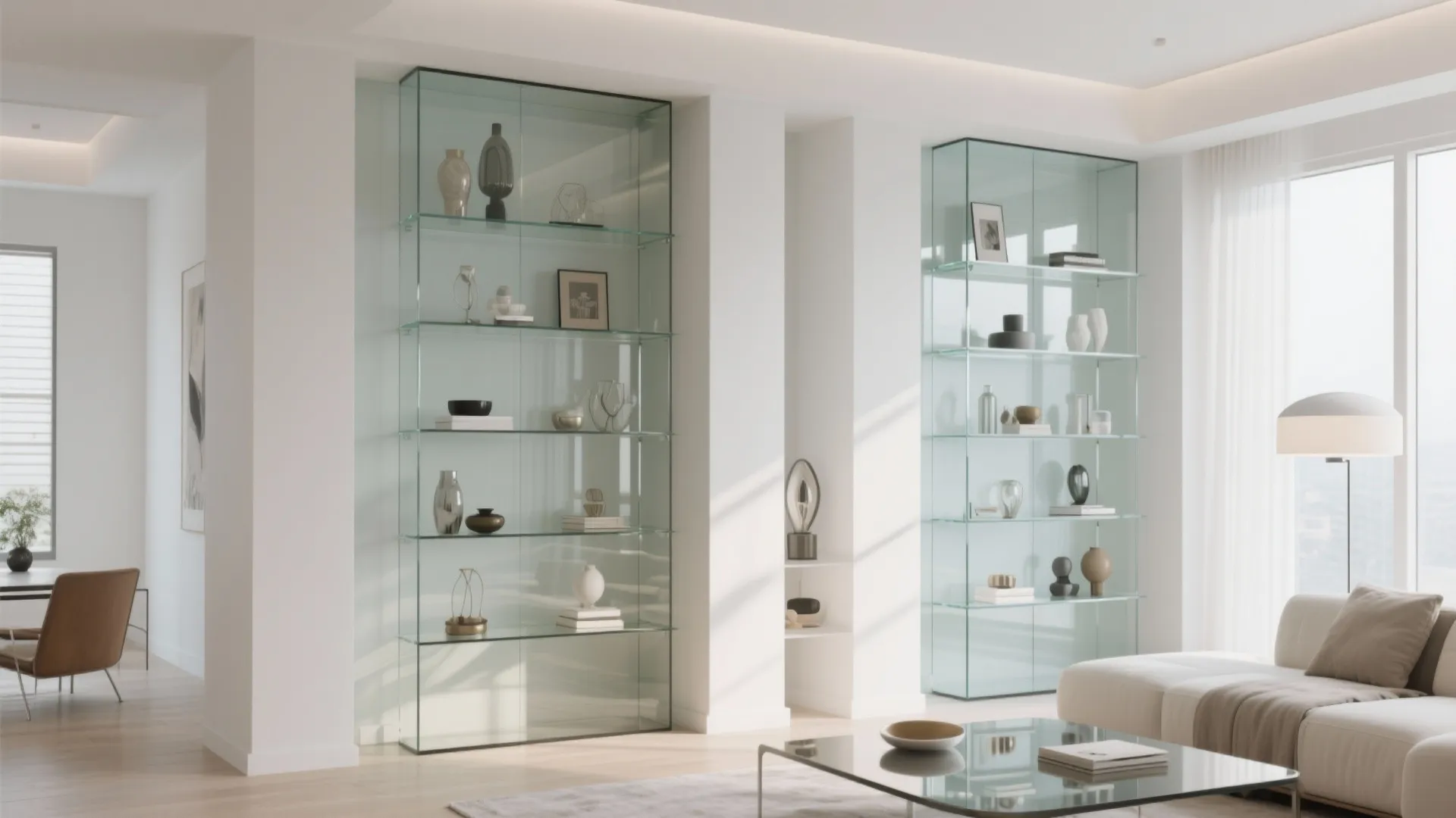 4. Glass Panel Shelving