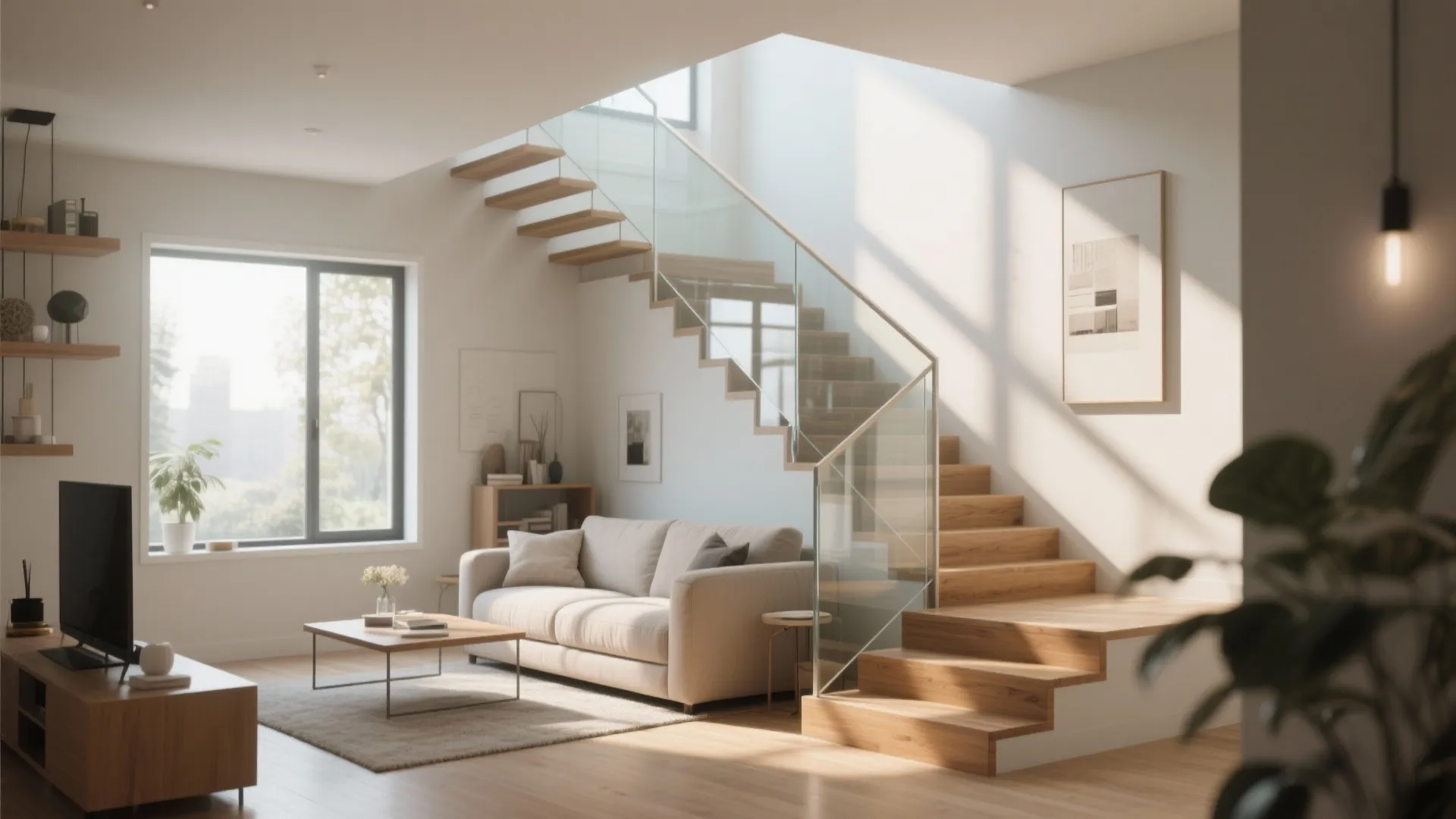 2. Glass Panel Stair Railings for Transparency