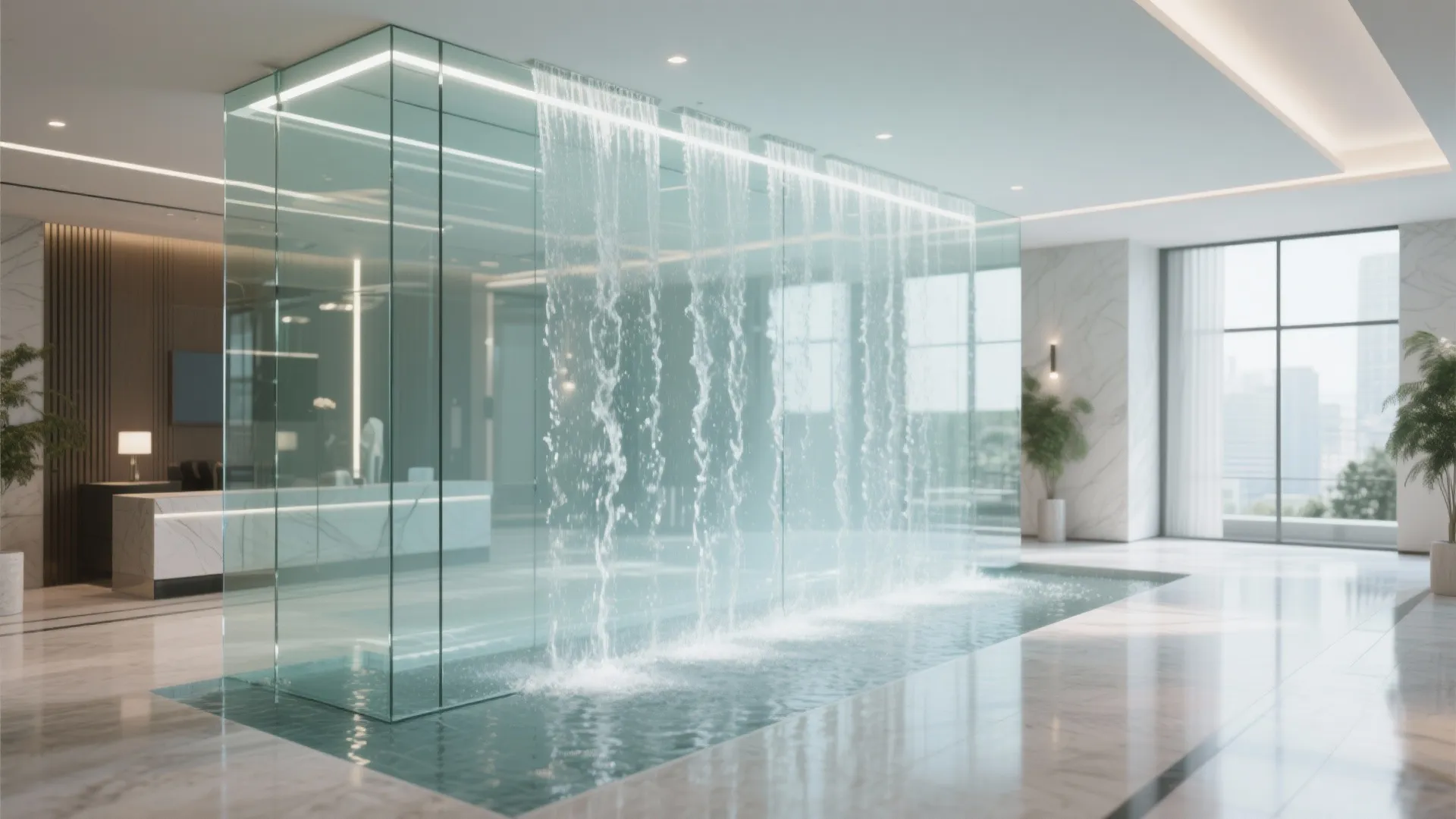 Glass Panel Water Wall