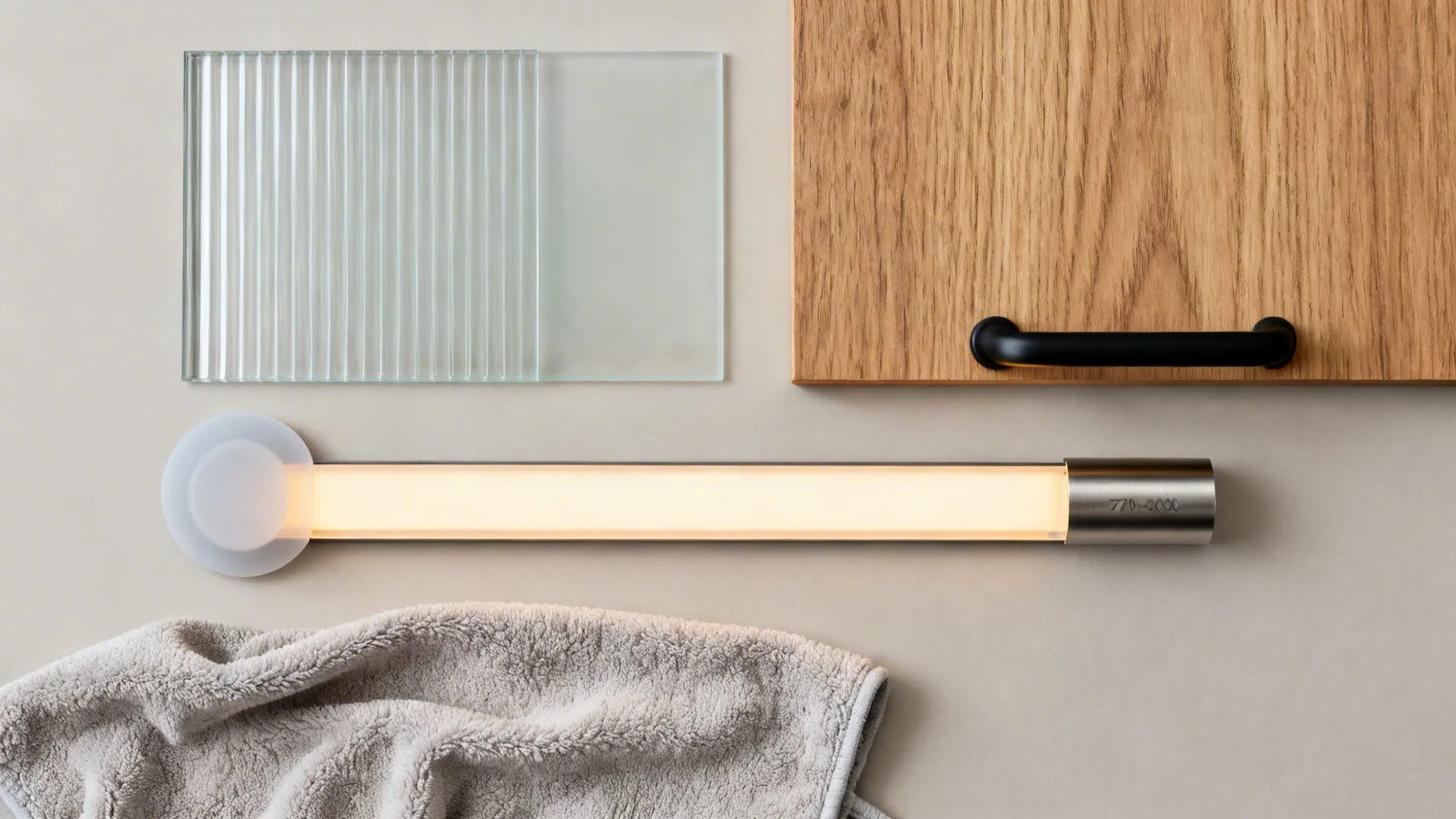 Glass-front pantry wall with backlighting