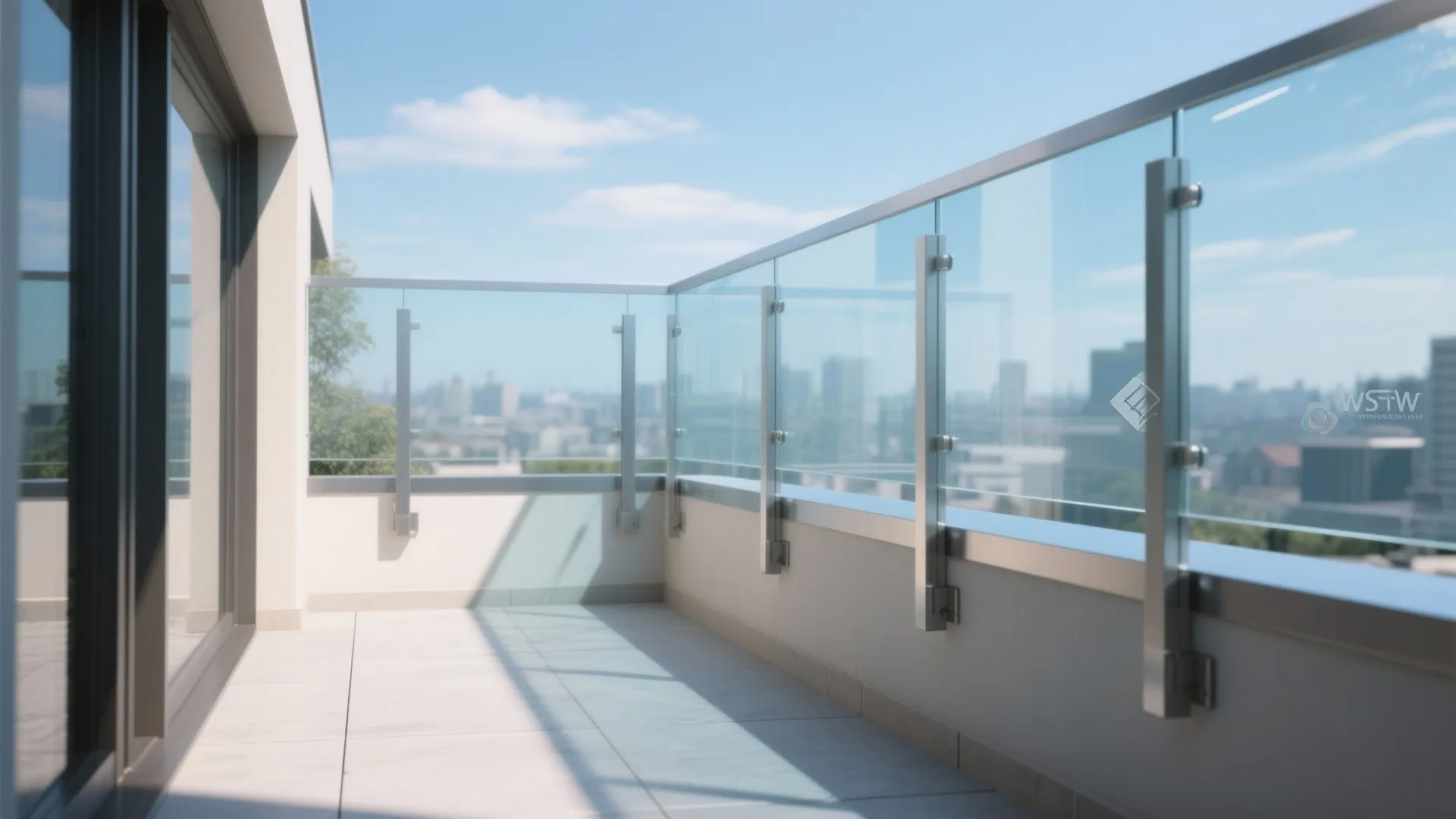 Transparent Glass Parapet for Views and Wind Protection