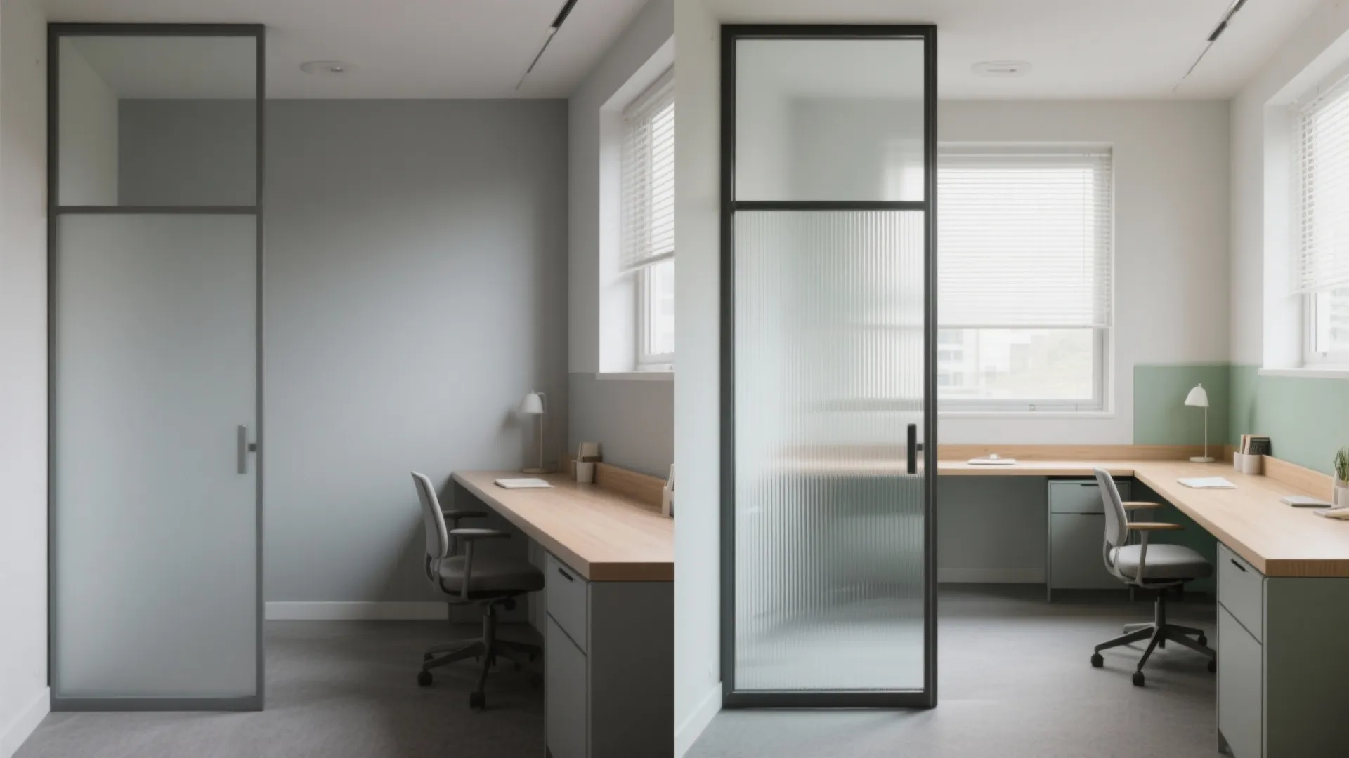 Glass partitions for visual openness