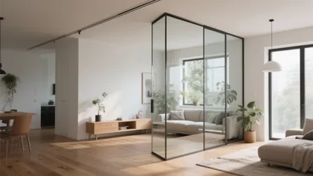 5 Ideas for Glass Partition Design Living Room