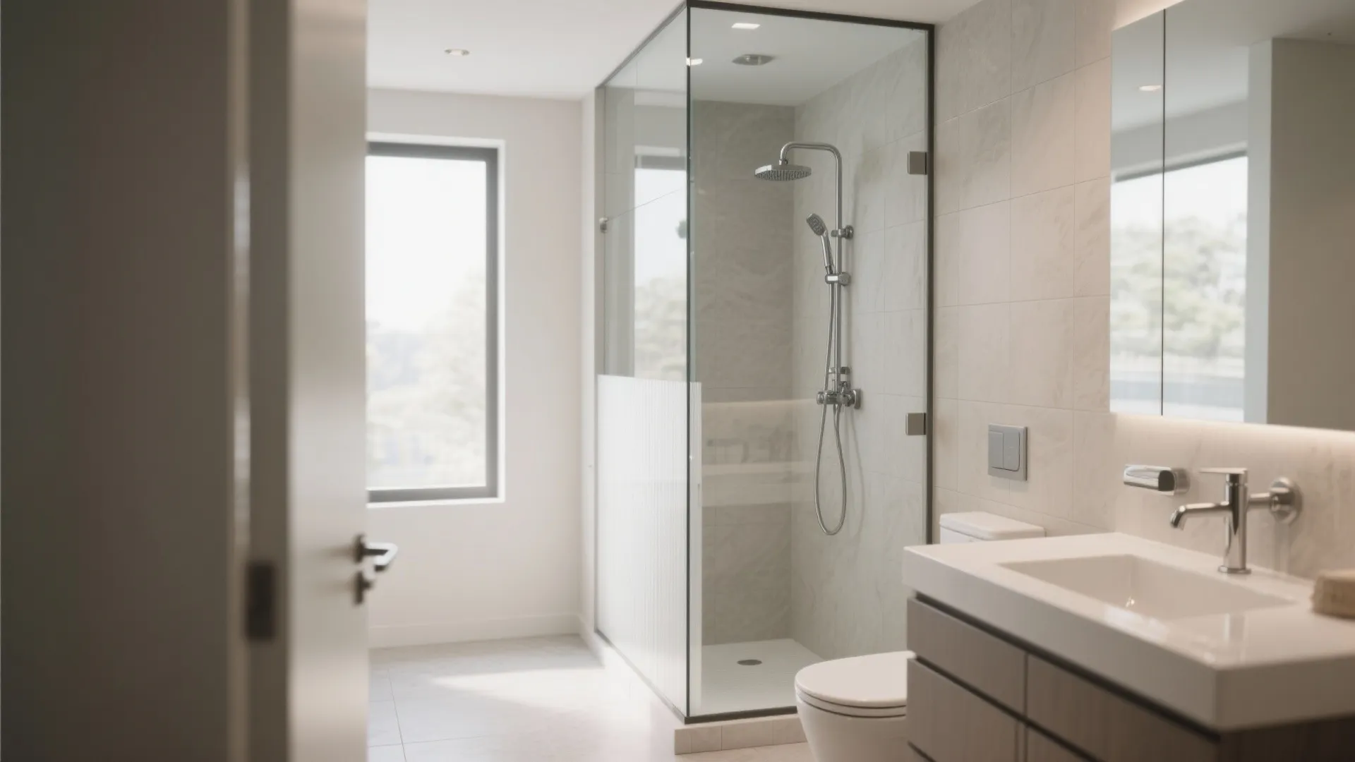 10. Combine Glass with Partial Wall