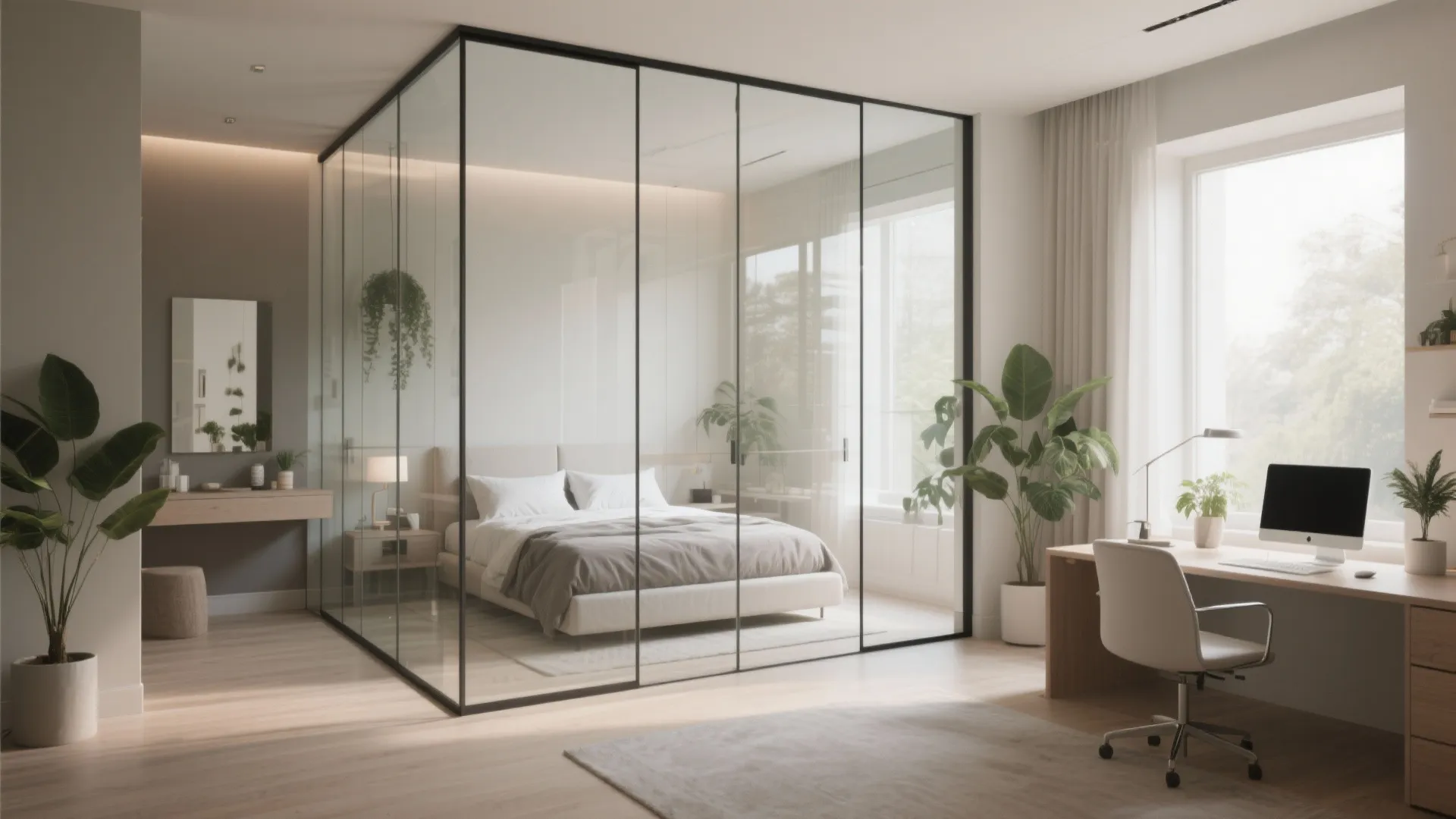 7. Glass Partition for Light Sharing