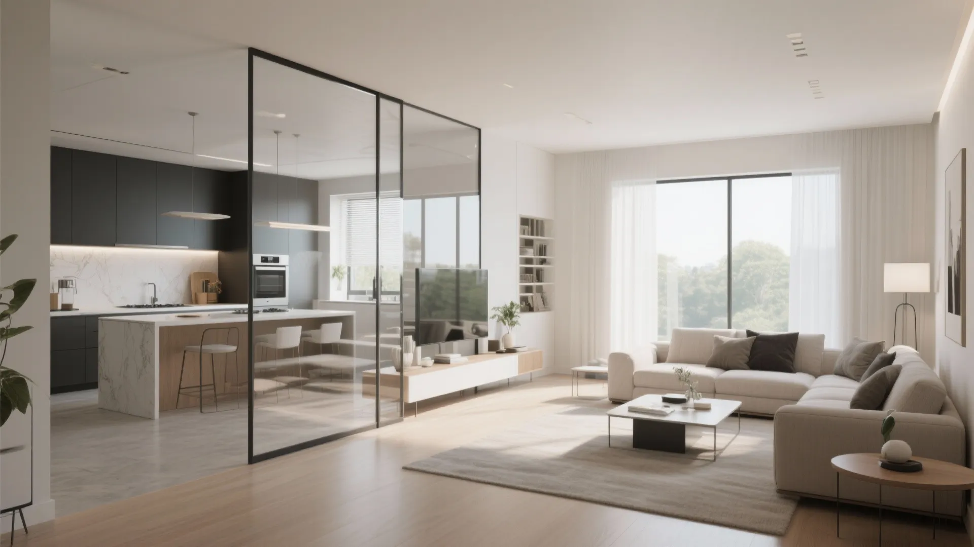 8. Glass Partition for Zoning