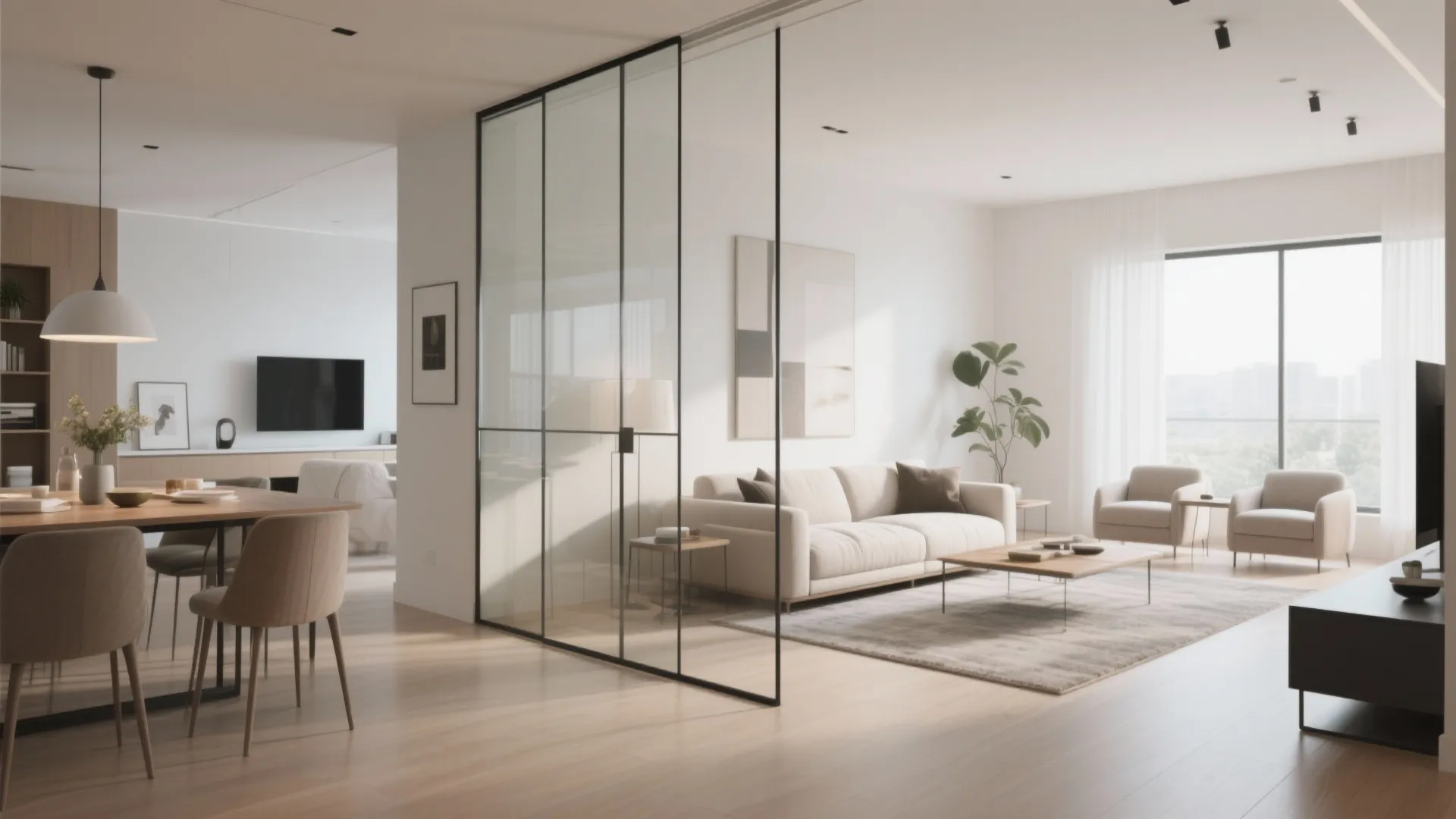 Glass Partition for Subtle Separation