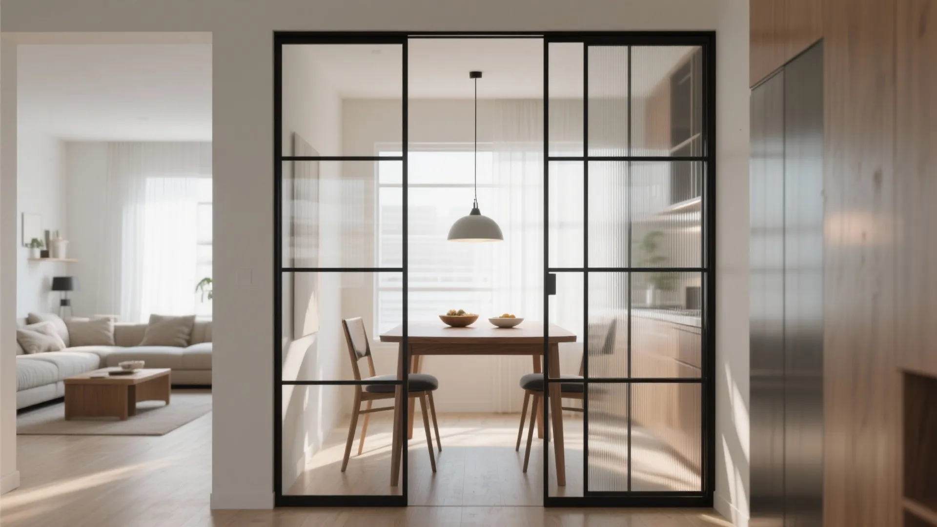 Glass partition for added light