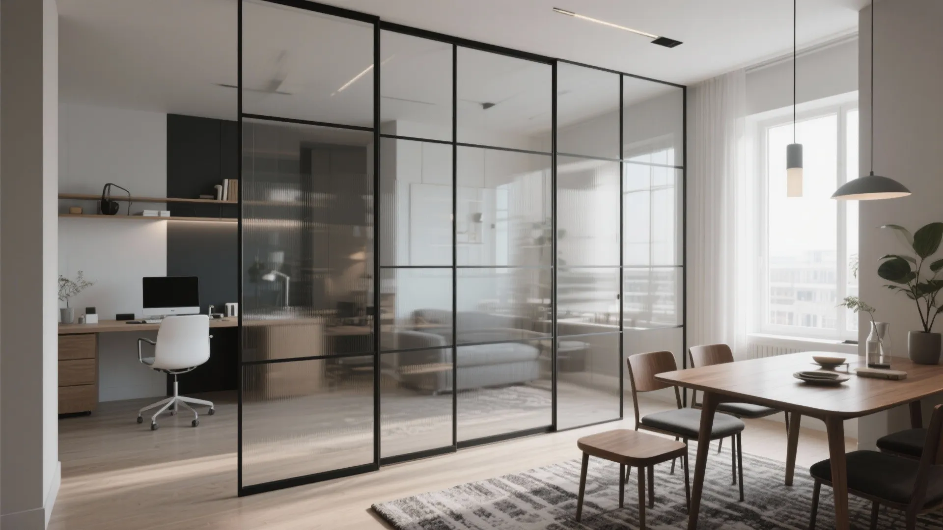 Glass partitions for visual openness