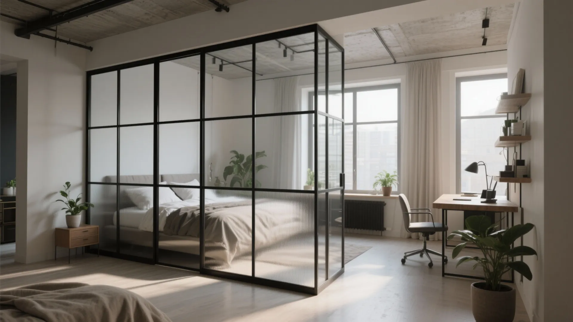 2. Glass Partitions to Keep Light Flowing