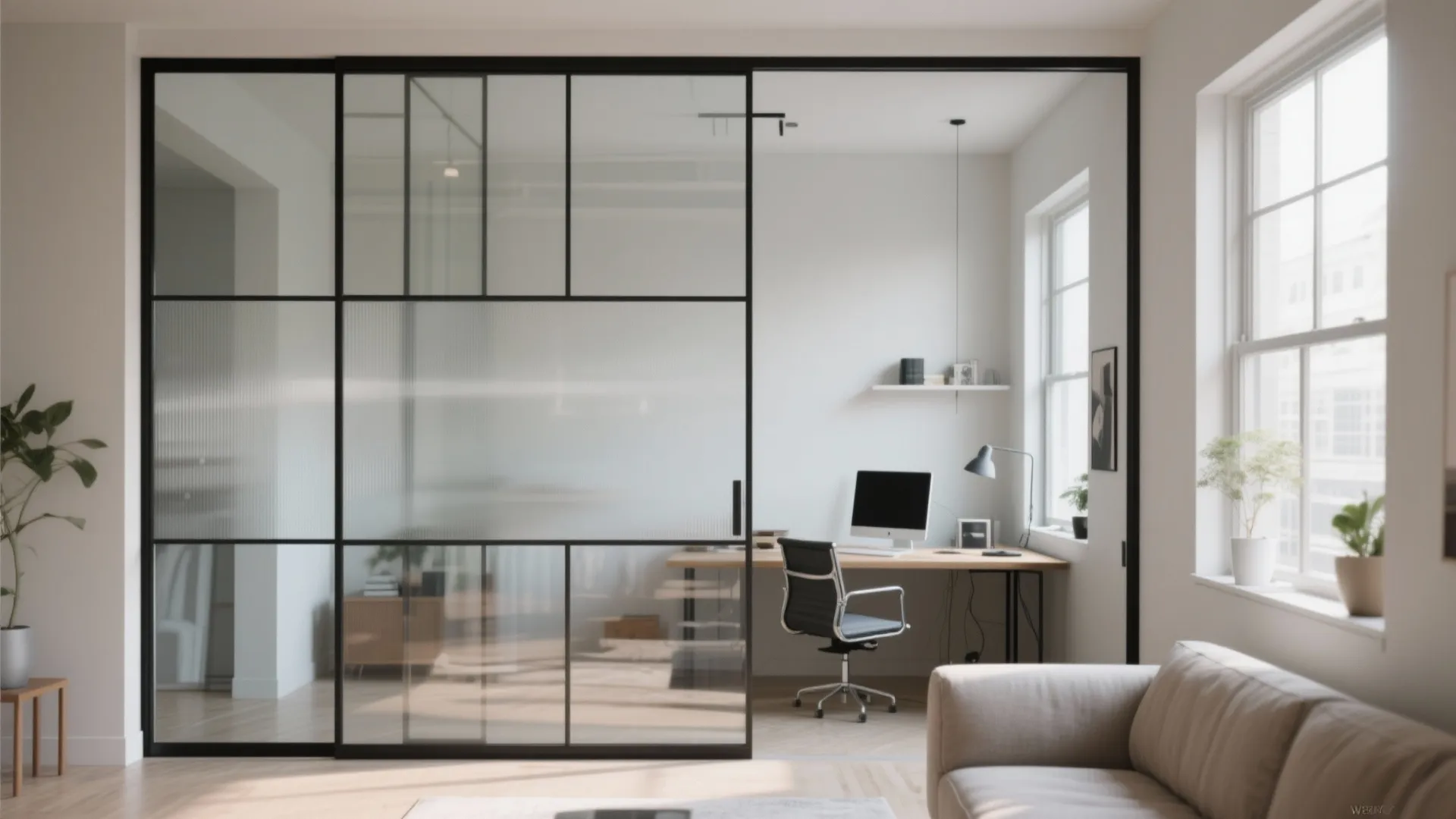Glass Partition for Visual Depth