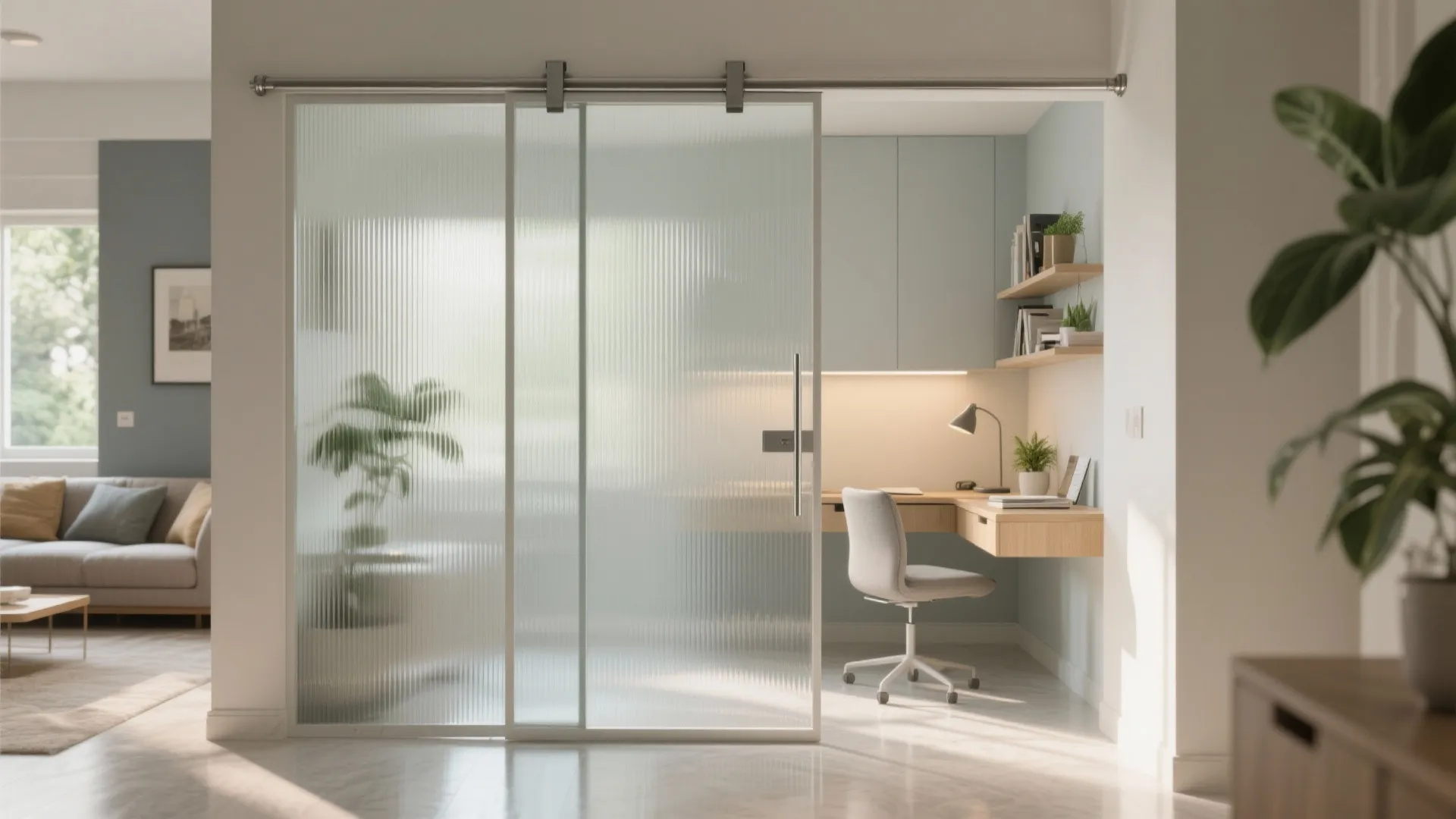 Glass Partition for Airy Light and Privacy