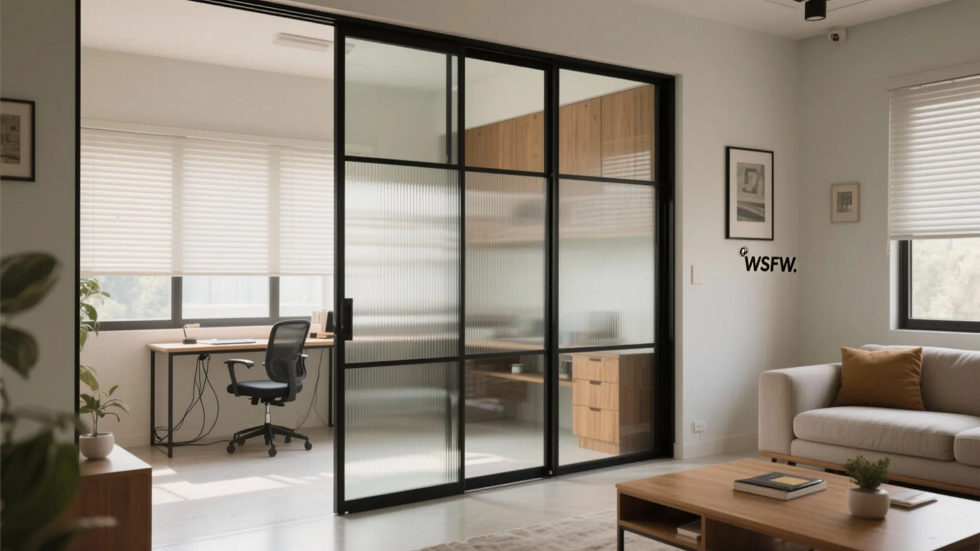 Glass and partitions for light and quiet