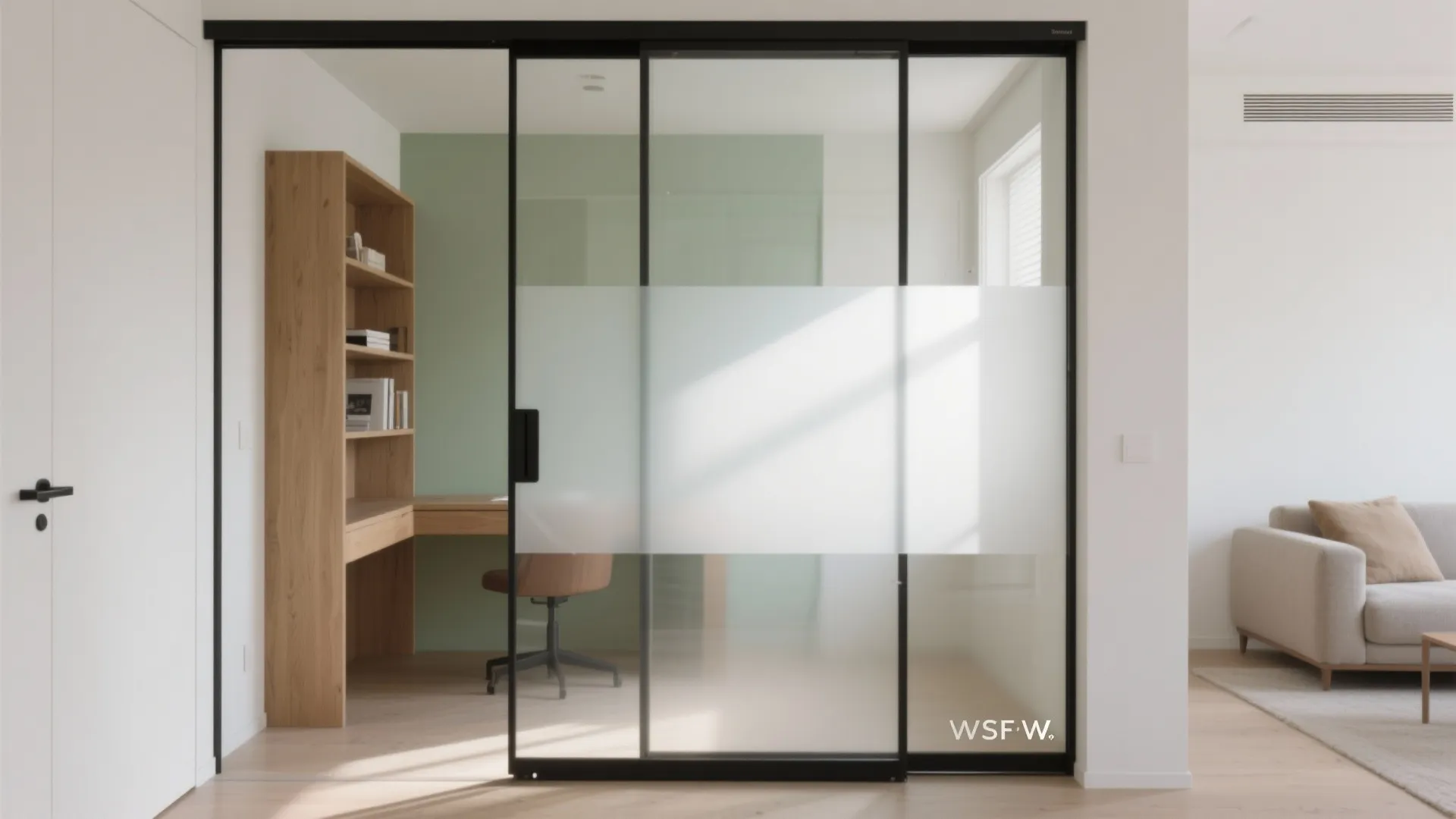 Glass partitions for light, privacy, and a bigger feel