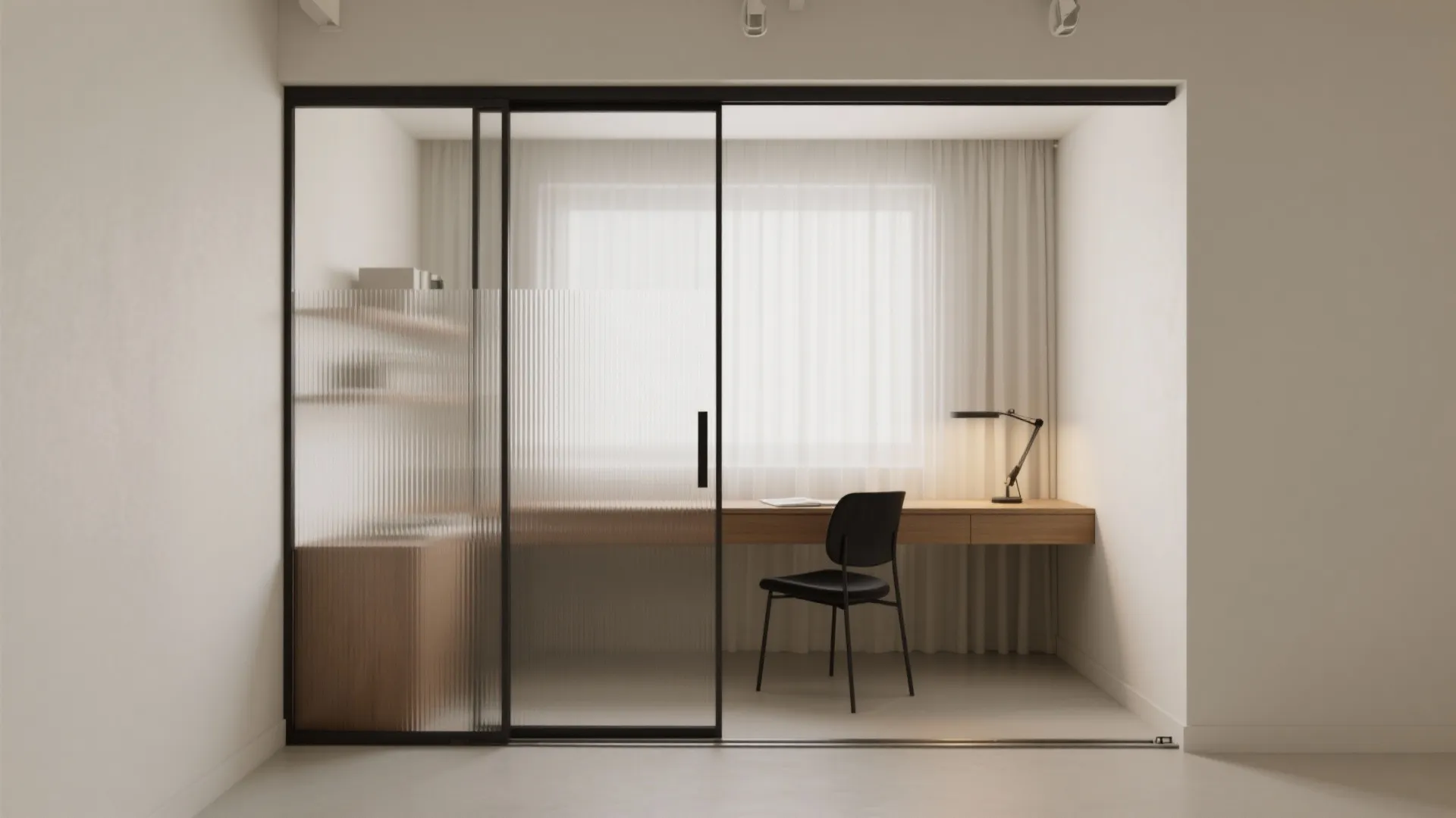 Glass or sliding partition to carve a calm nook