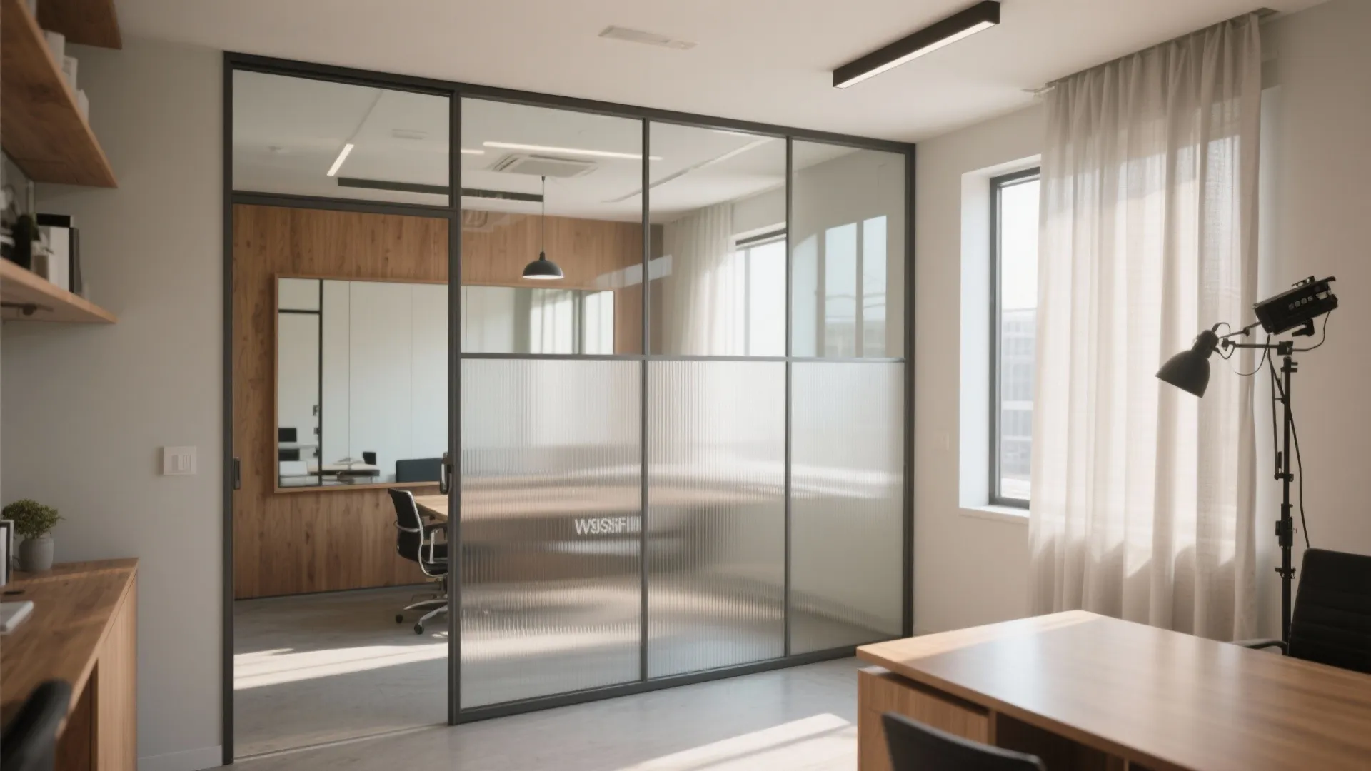 3. Glass partitions and reflective tricks