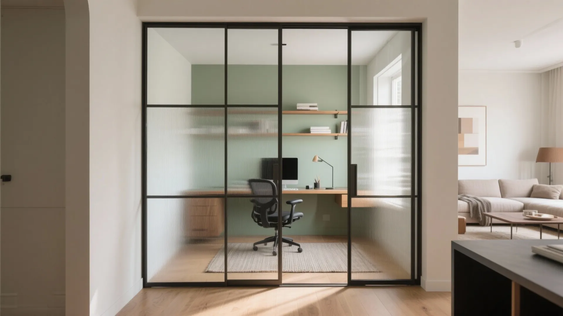 Glass Partition or Sliding Door (Borrow Light, Keep Quiet)