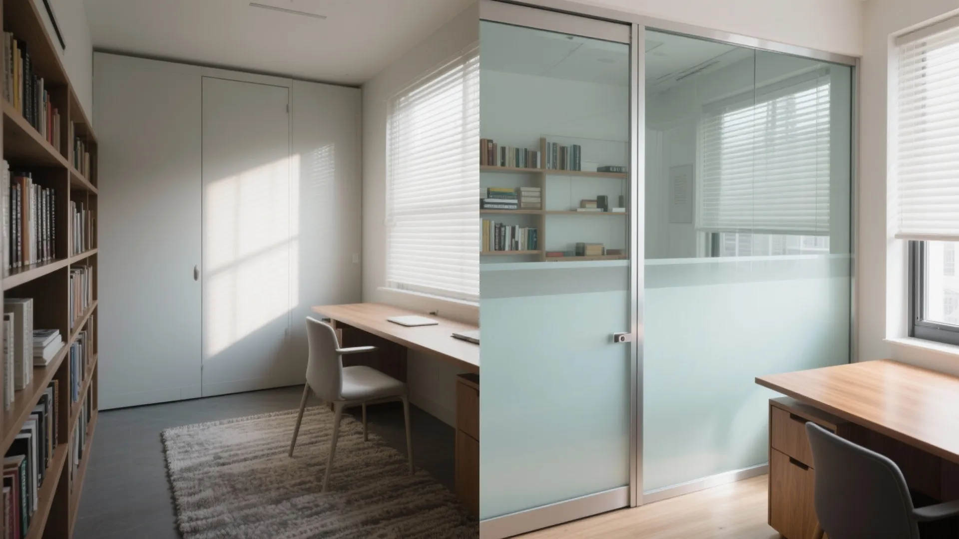 Glass partition for openness in shared study zones