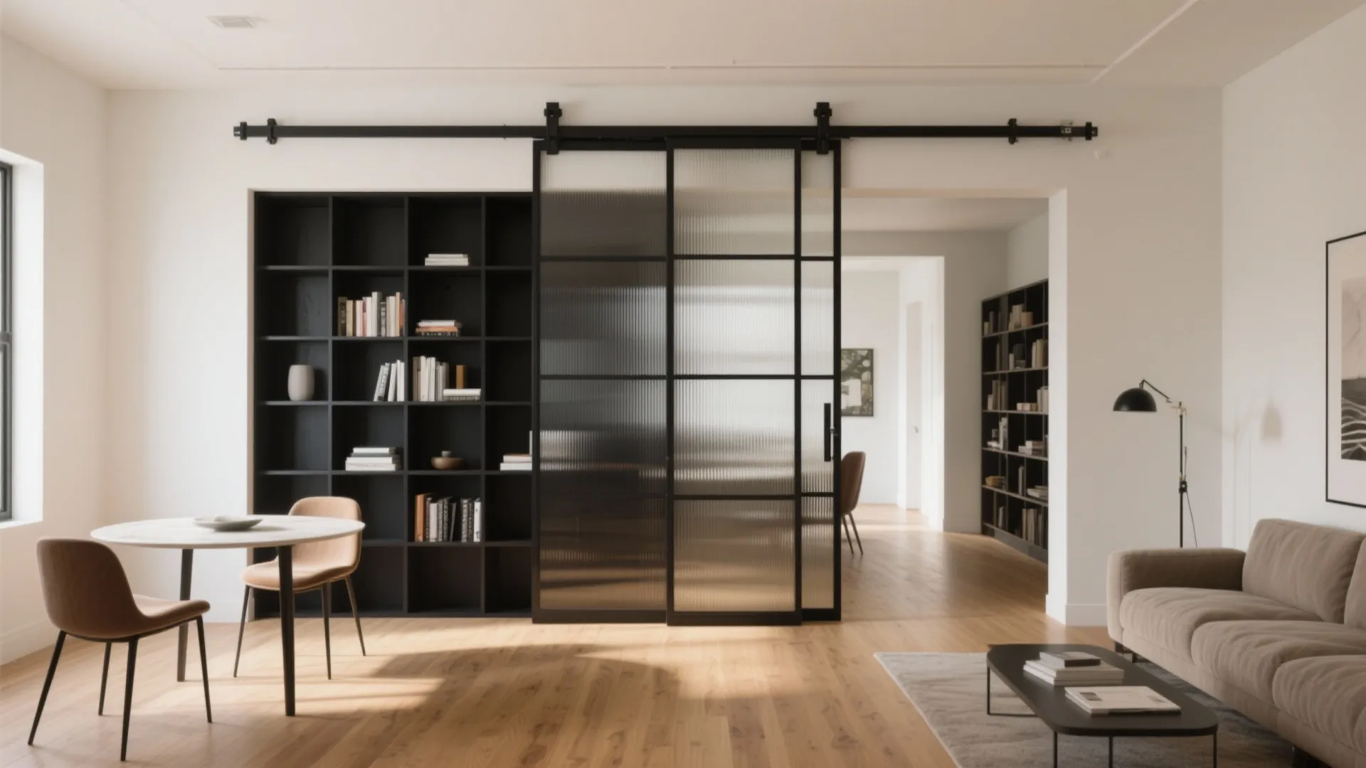 Glass partitions with slim frames