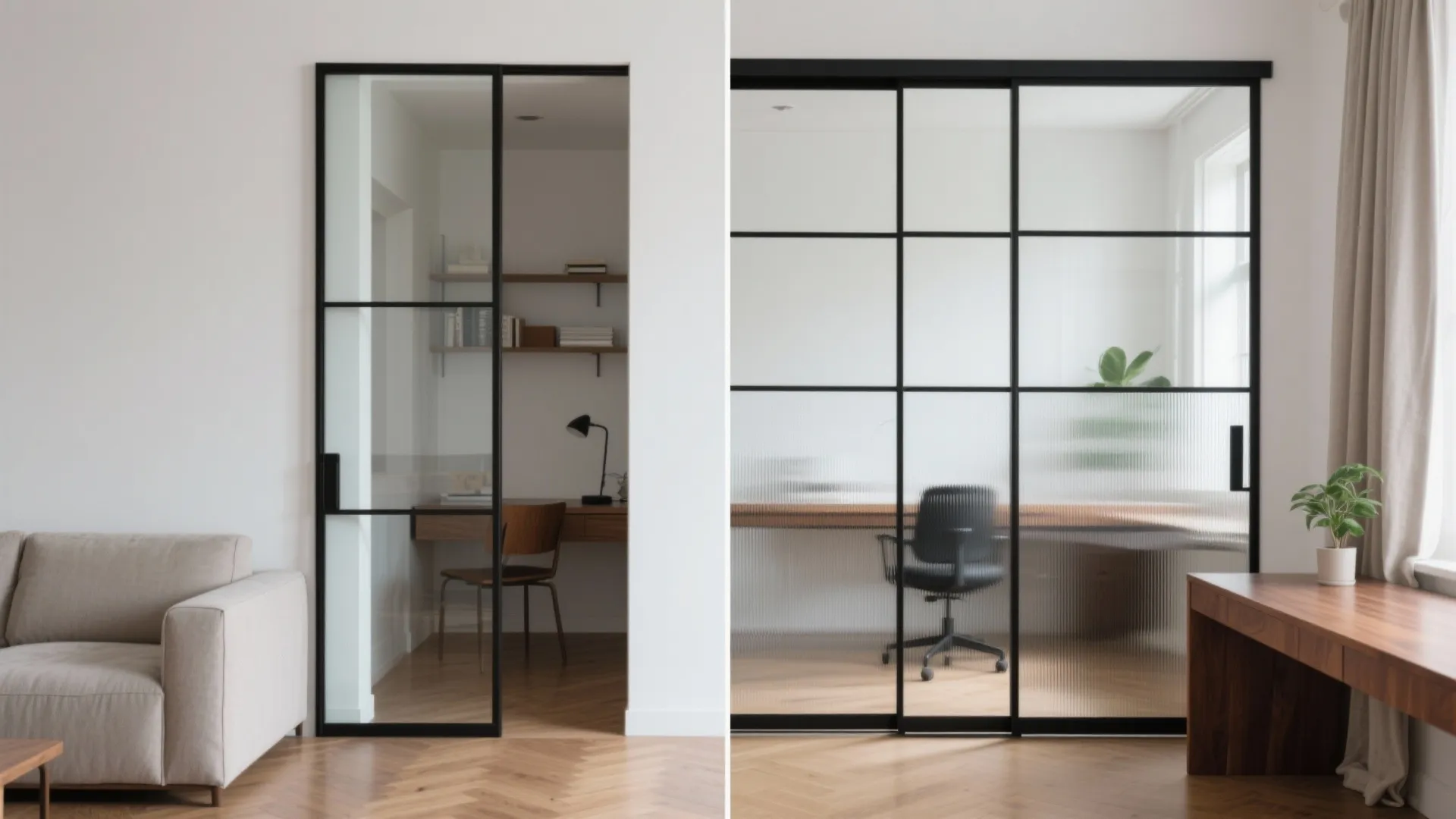Framed Glass Partition or Sliding Screen