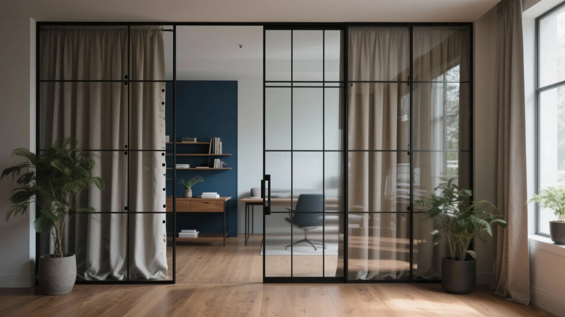 Framed Glass Partitions for Light and Focus