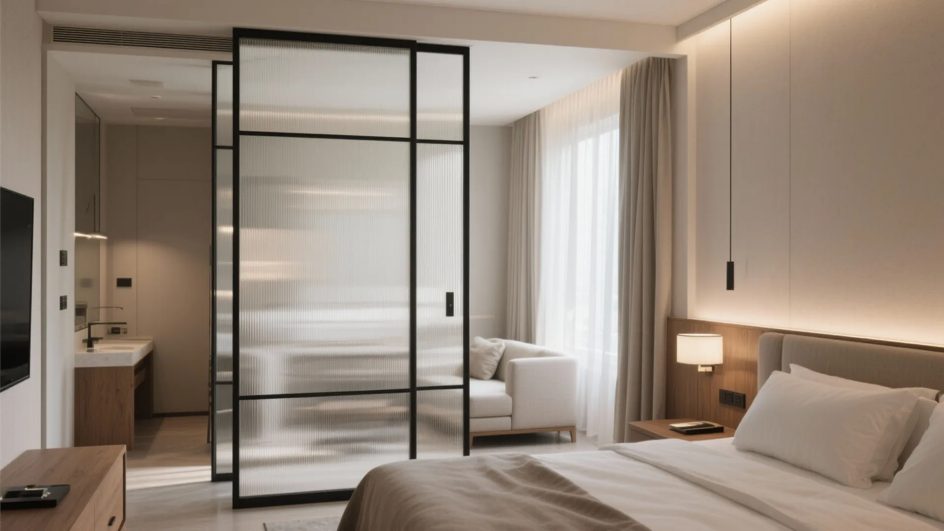 Glass Partitions for an Airy Feel