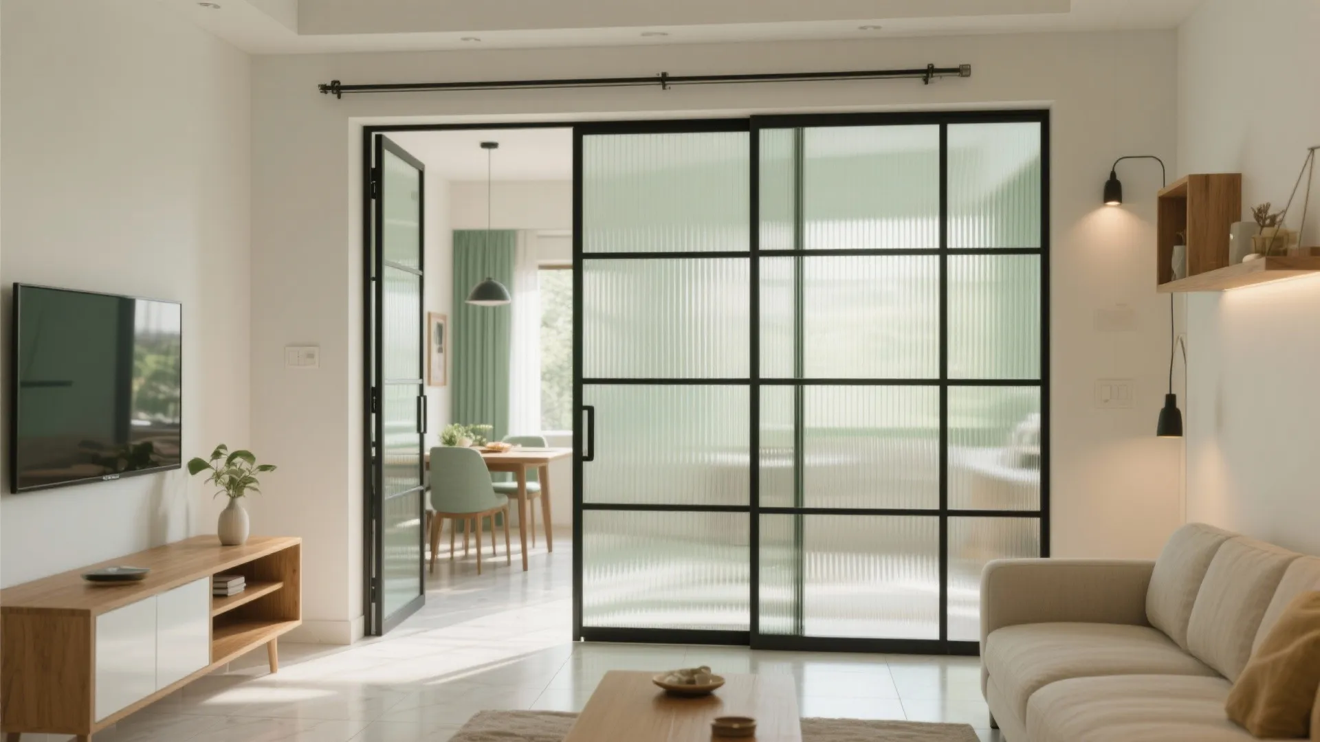 Sliding Glass Partitions for Open-Plan Flow
