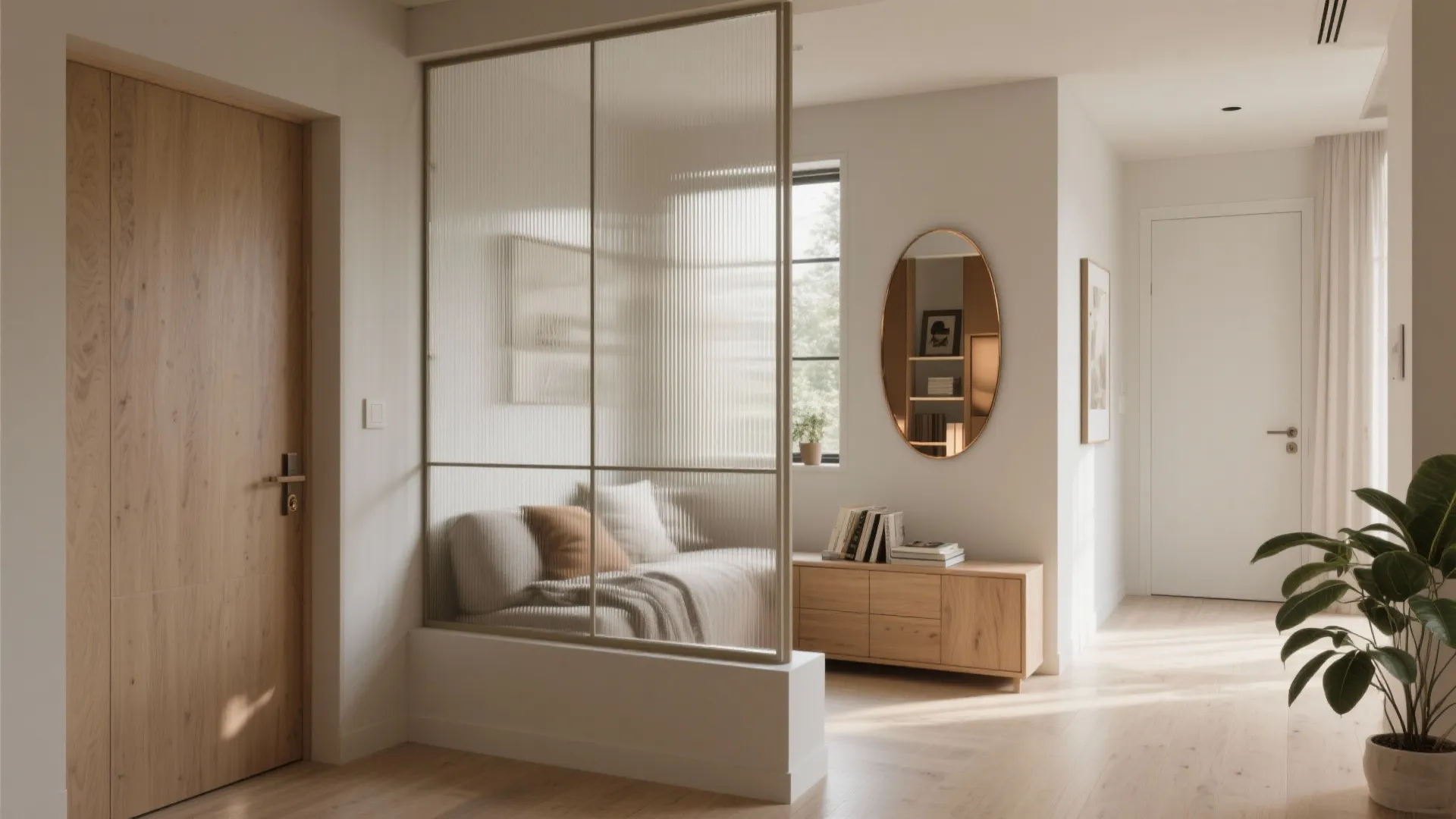 Glass Partitions and Reflective Surfaces for Light