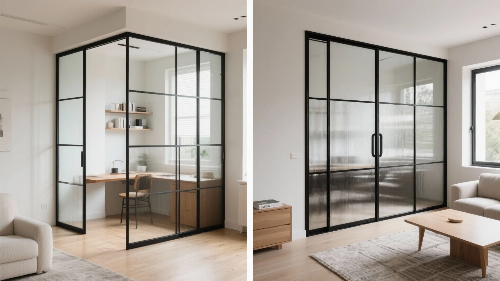 Glass Partitions for Light and Quiet