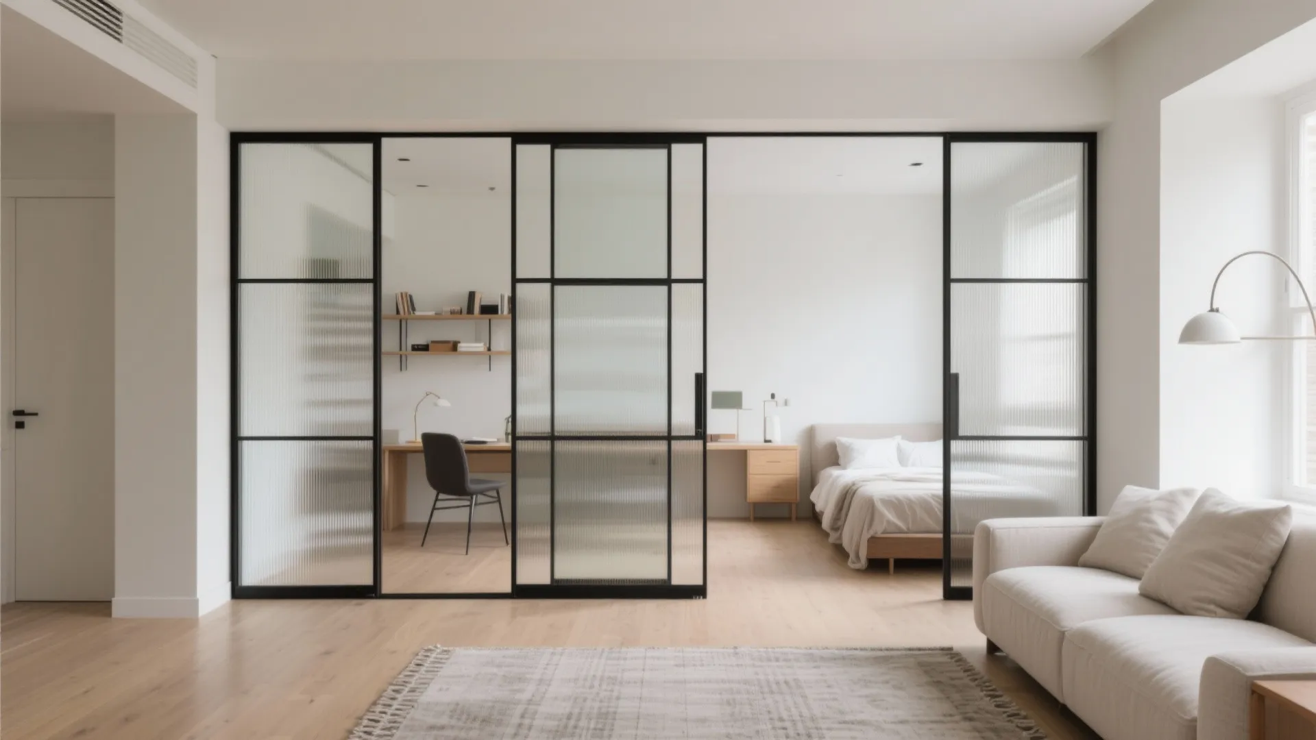 Sliding Glass Partitions for Flexible Rooms