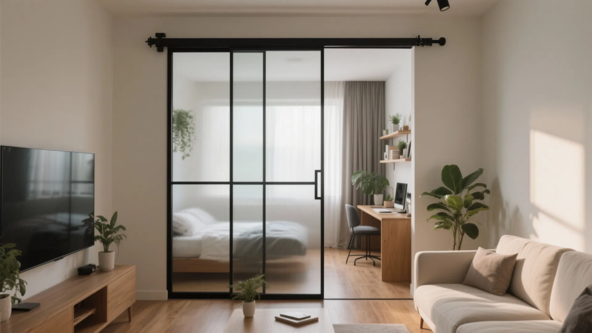 Idea 2: Sliding glass partition for flexible living