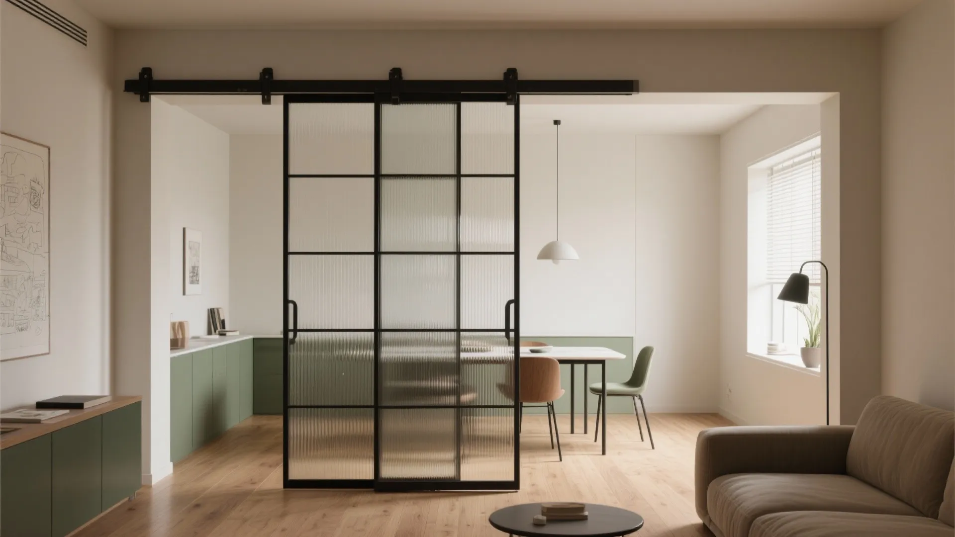 Glass partitions for light and definition