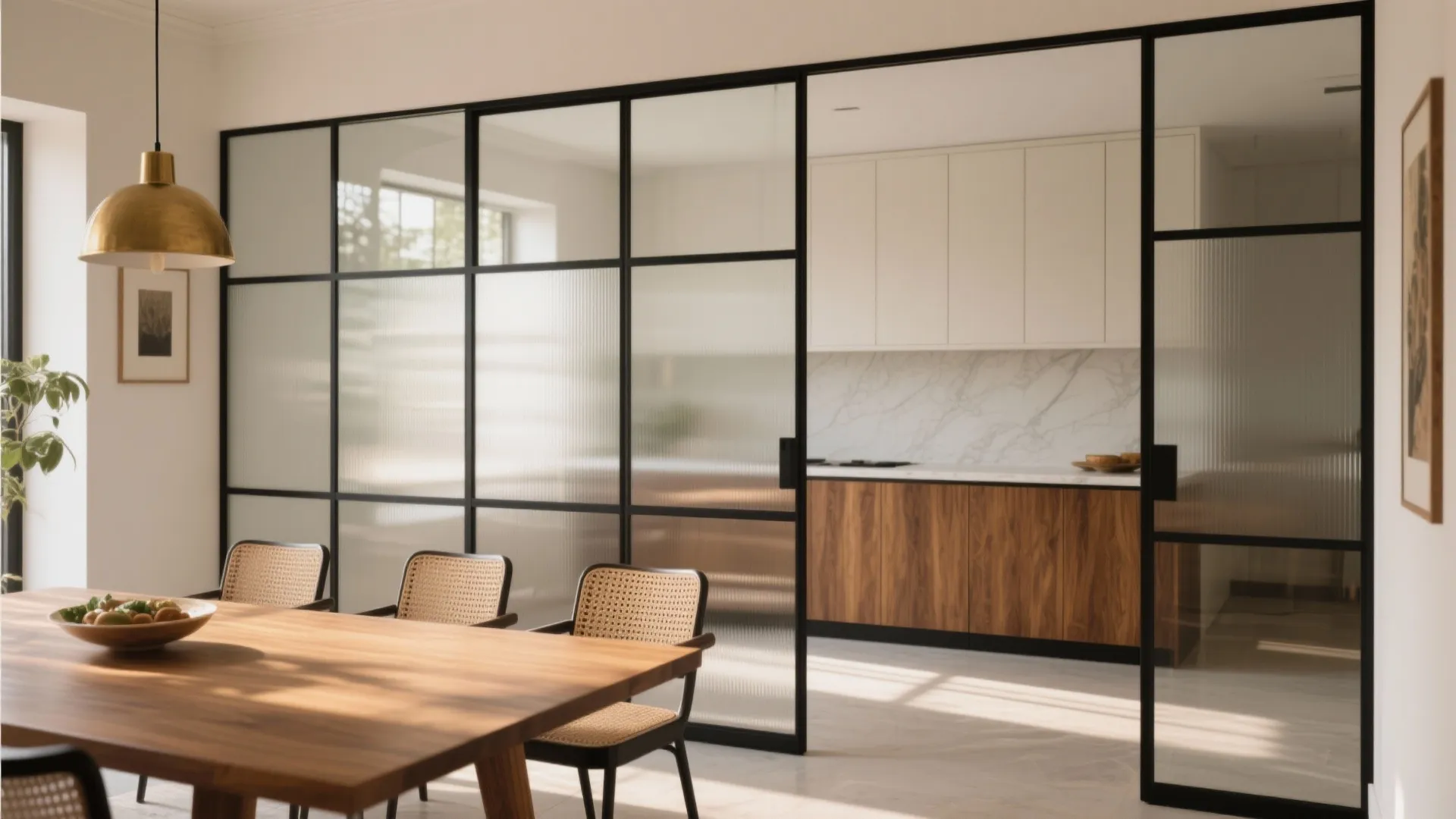 Light and airy with glass partitions