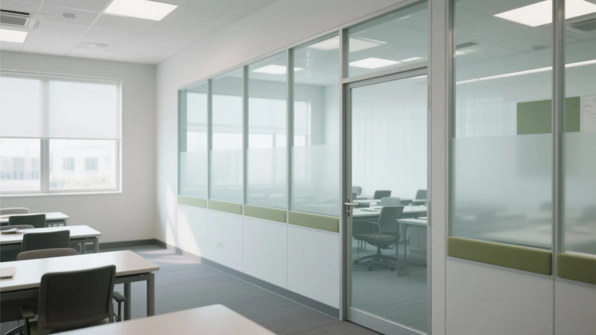 The light, airy feel of glass partitions