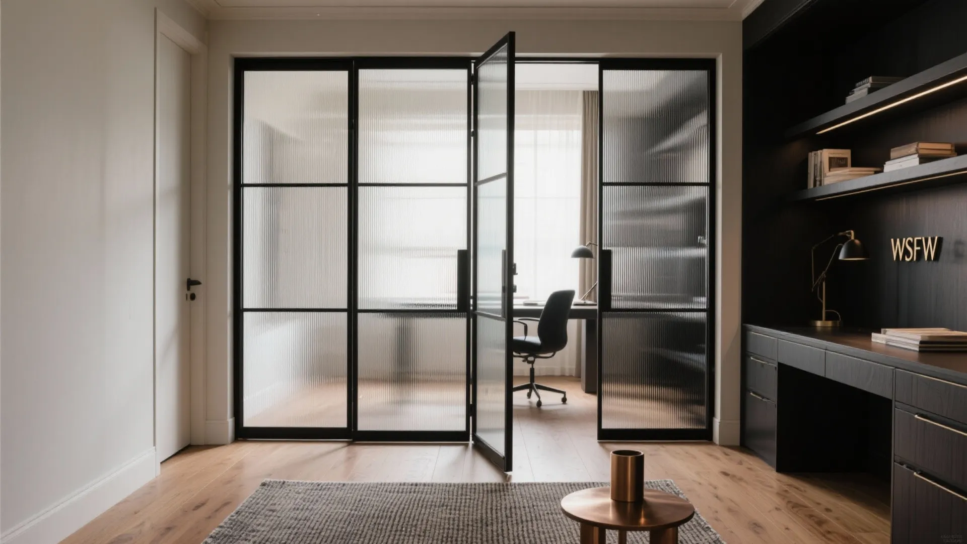 Framed glass and partitions for light and separation