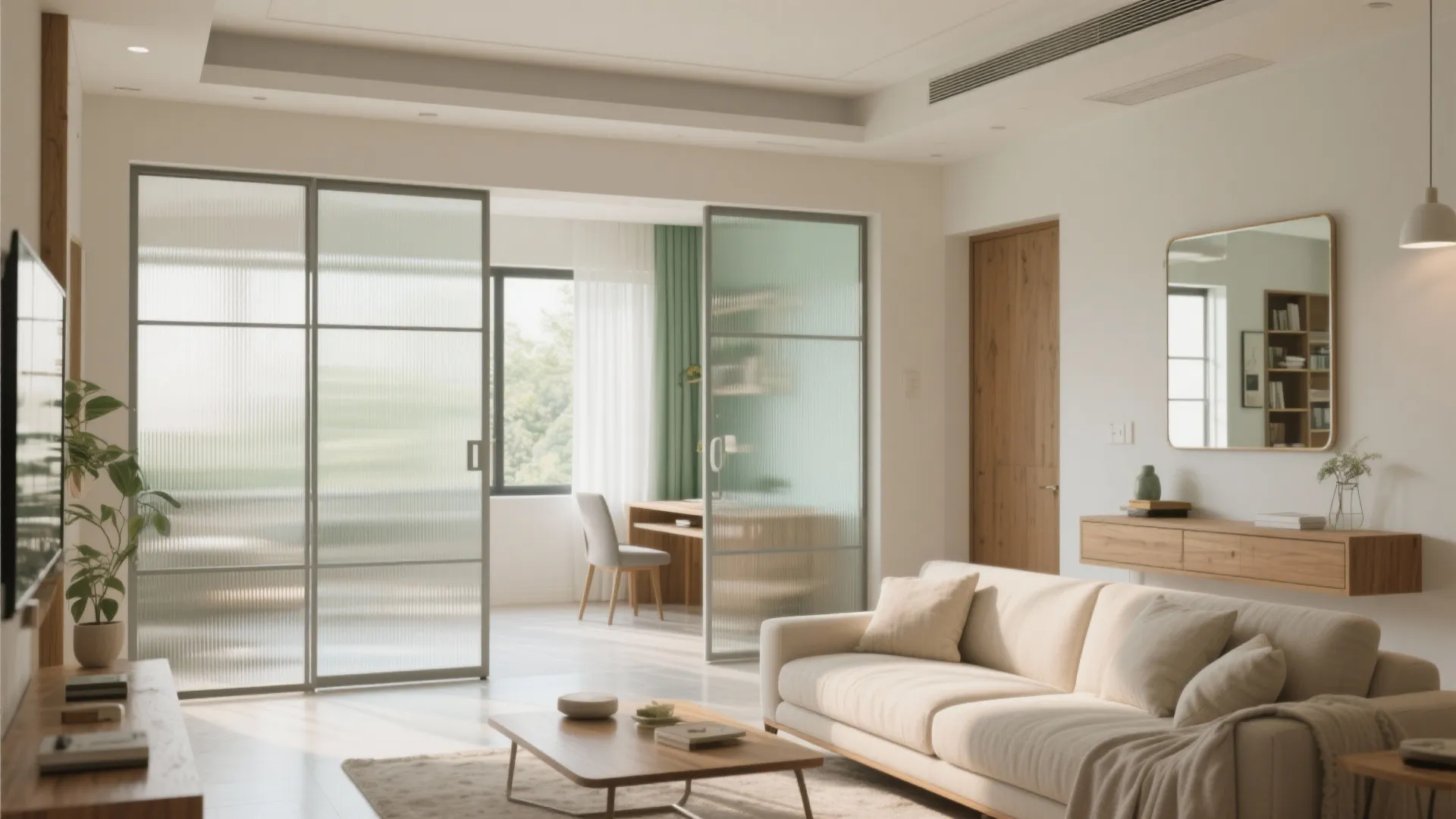 Glass partitions and reflective layers to boost light