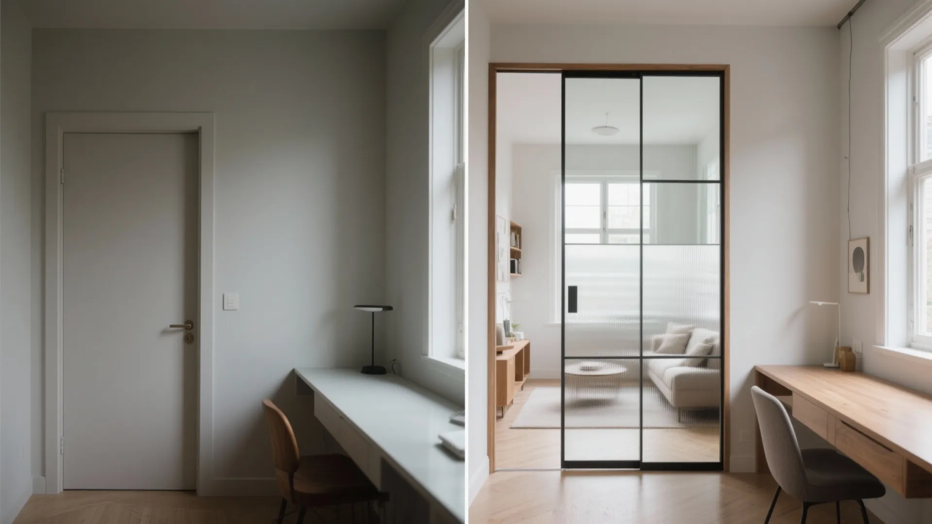 Glass partition and light-friendly finishes