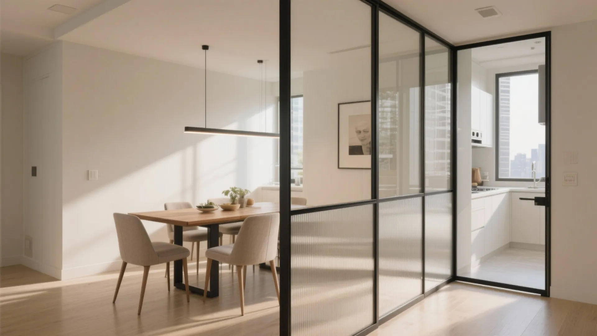 Transparent Glass Partitions to Keep Light Flowing