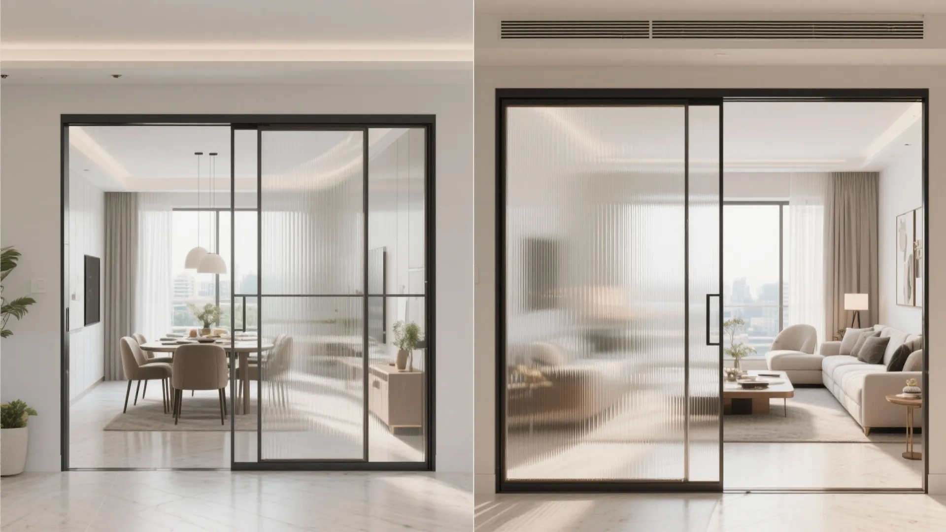 Flexible Living‑Dining With a Sliding Glass Partition